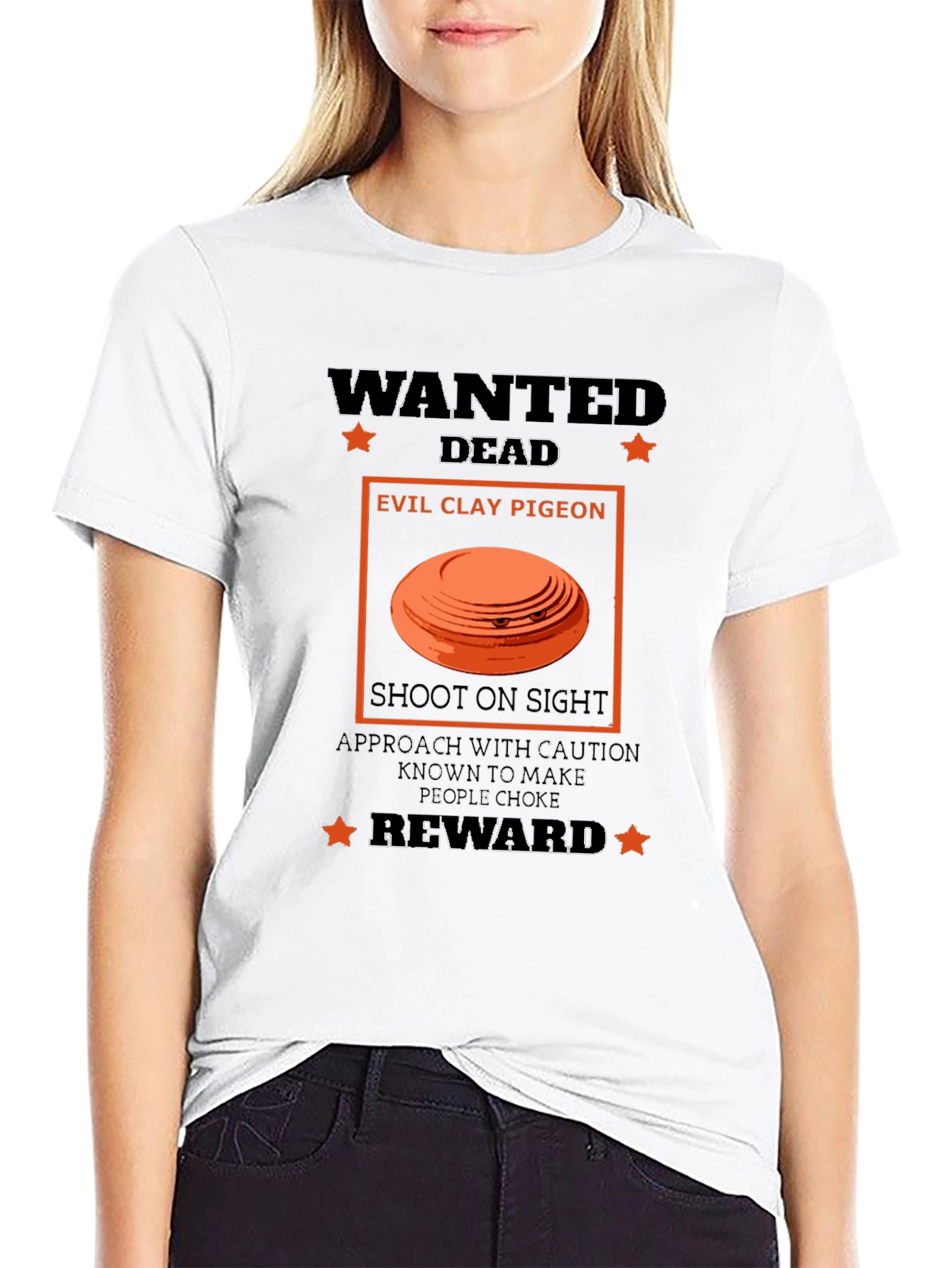 Wanted Dead Evil Clay Pigeon T-Shirt