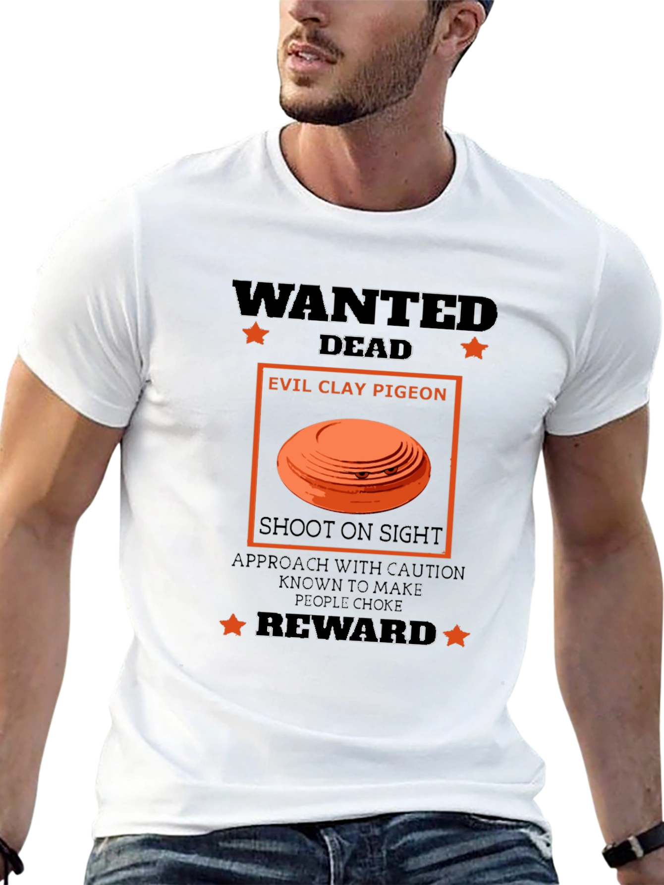 Wanted Dead Evil Clay Pigeon T-Shirt