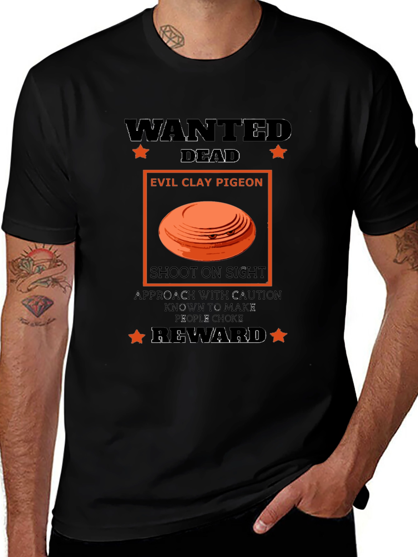 Wanted Dead Evil Clay Pigeon T-Shirt