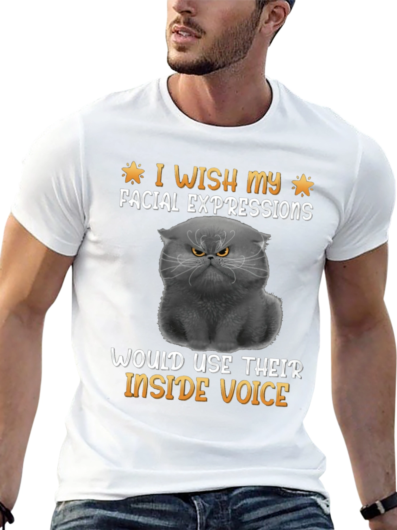 Grumpy Cat T-Shirt - Inside Voice Facial Expression