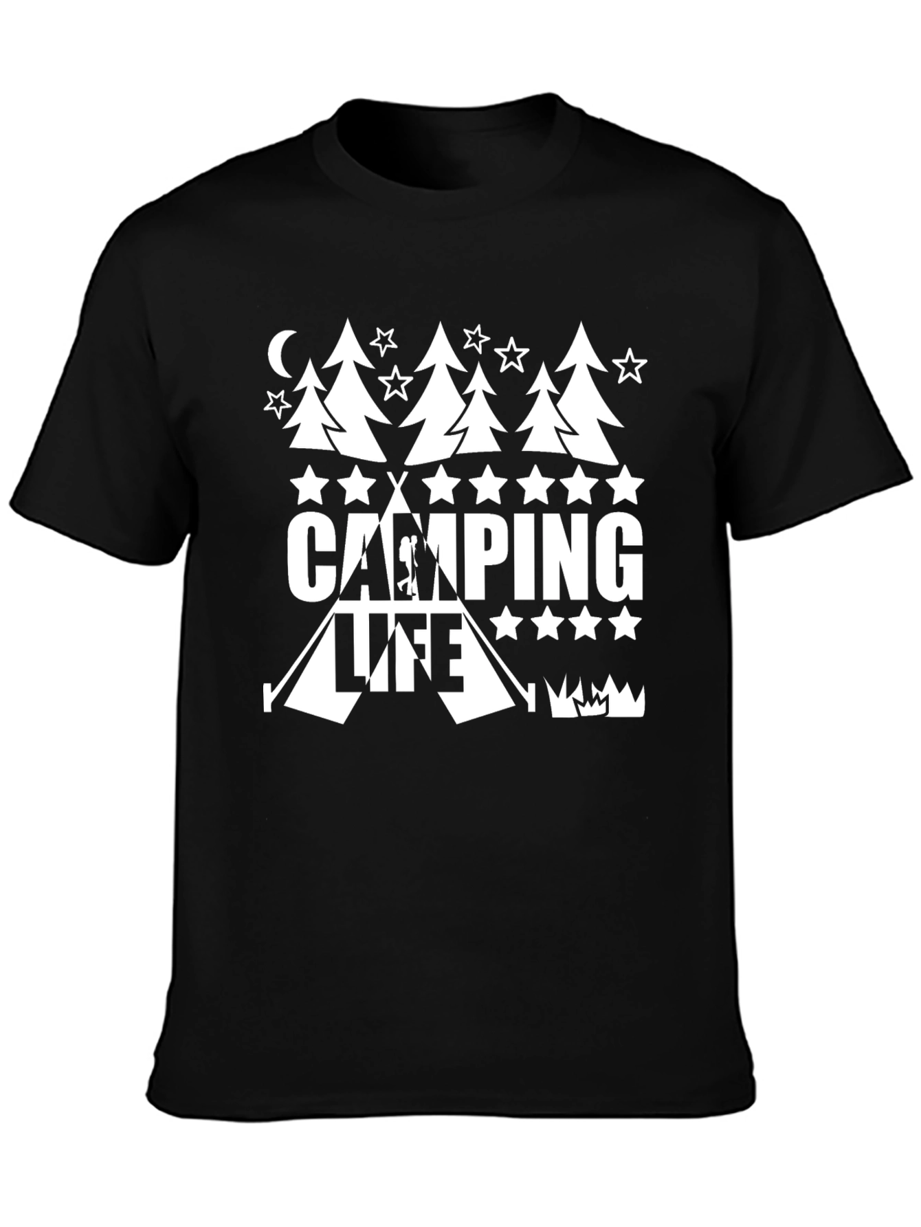 Camping Life Black Graphic Tee