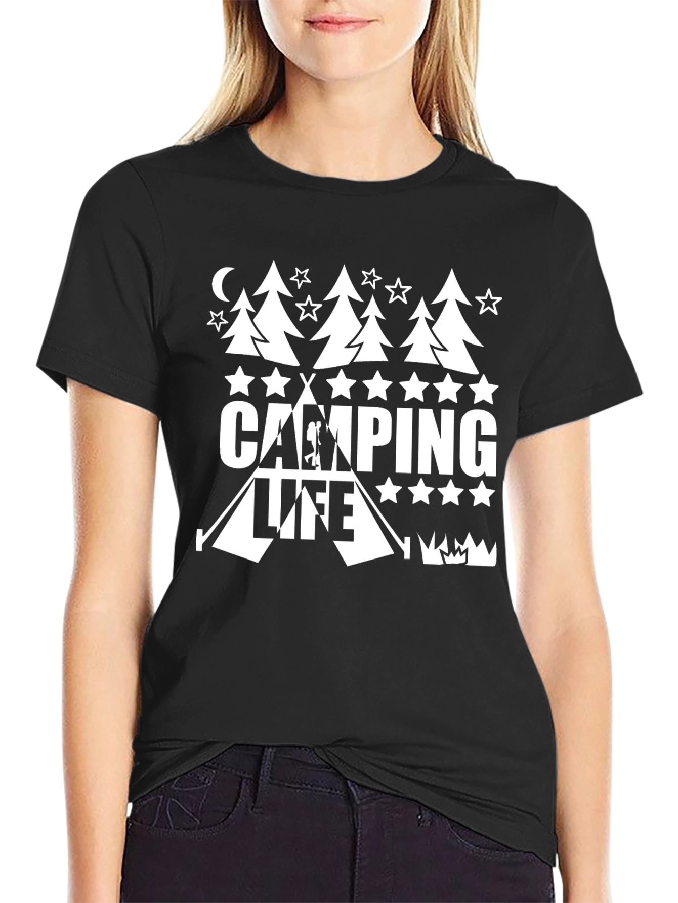 Camping Life Black Graphic Tee