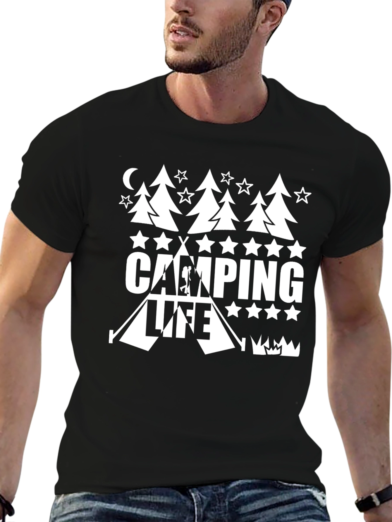 Camping Life Black Graphic Tee