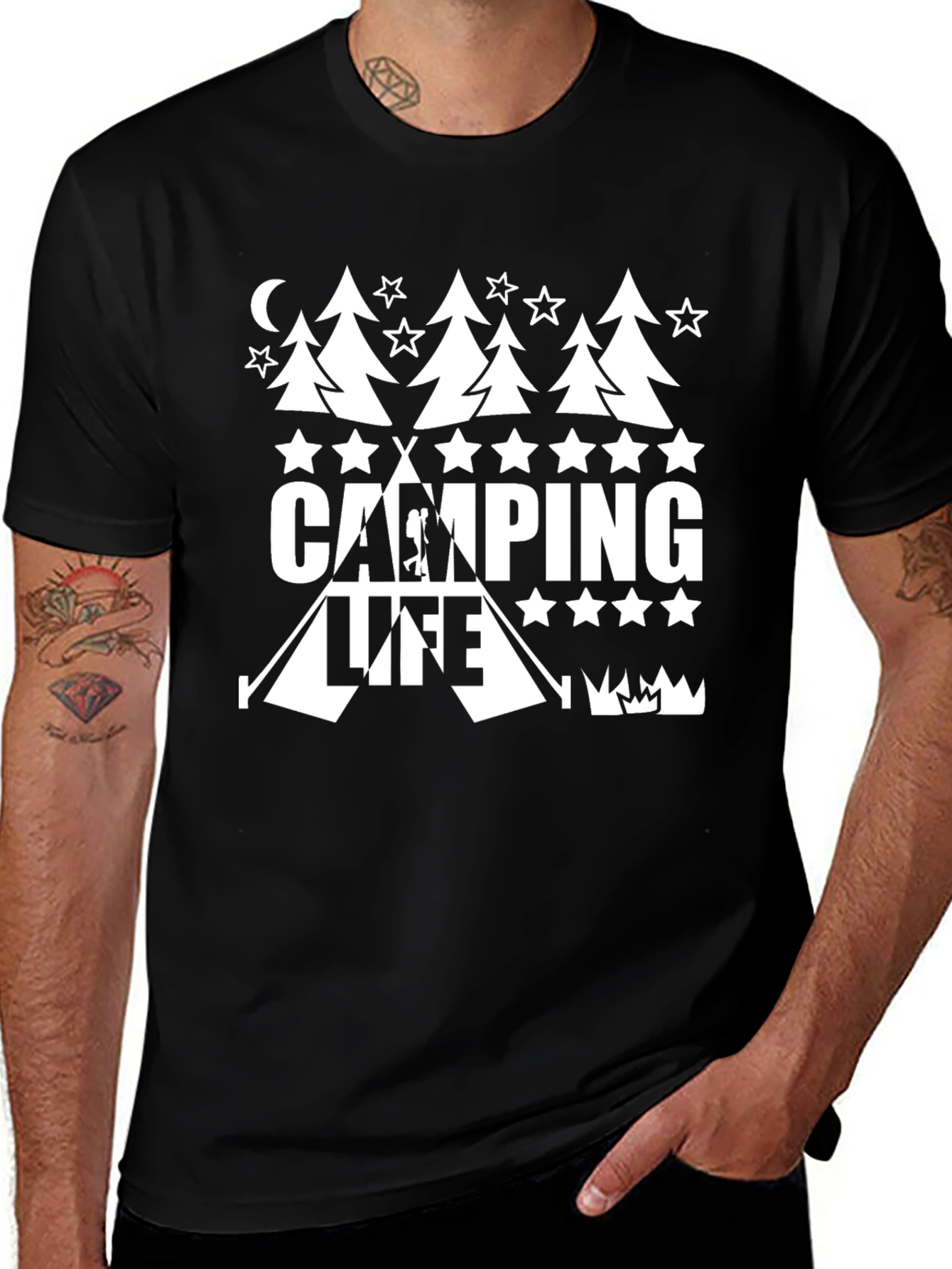 Camping Life Black Graphic Tee