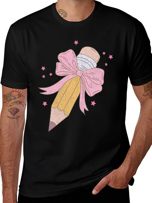 Pencil & Bow Graphic Tee - Black
