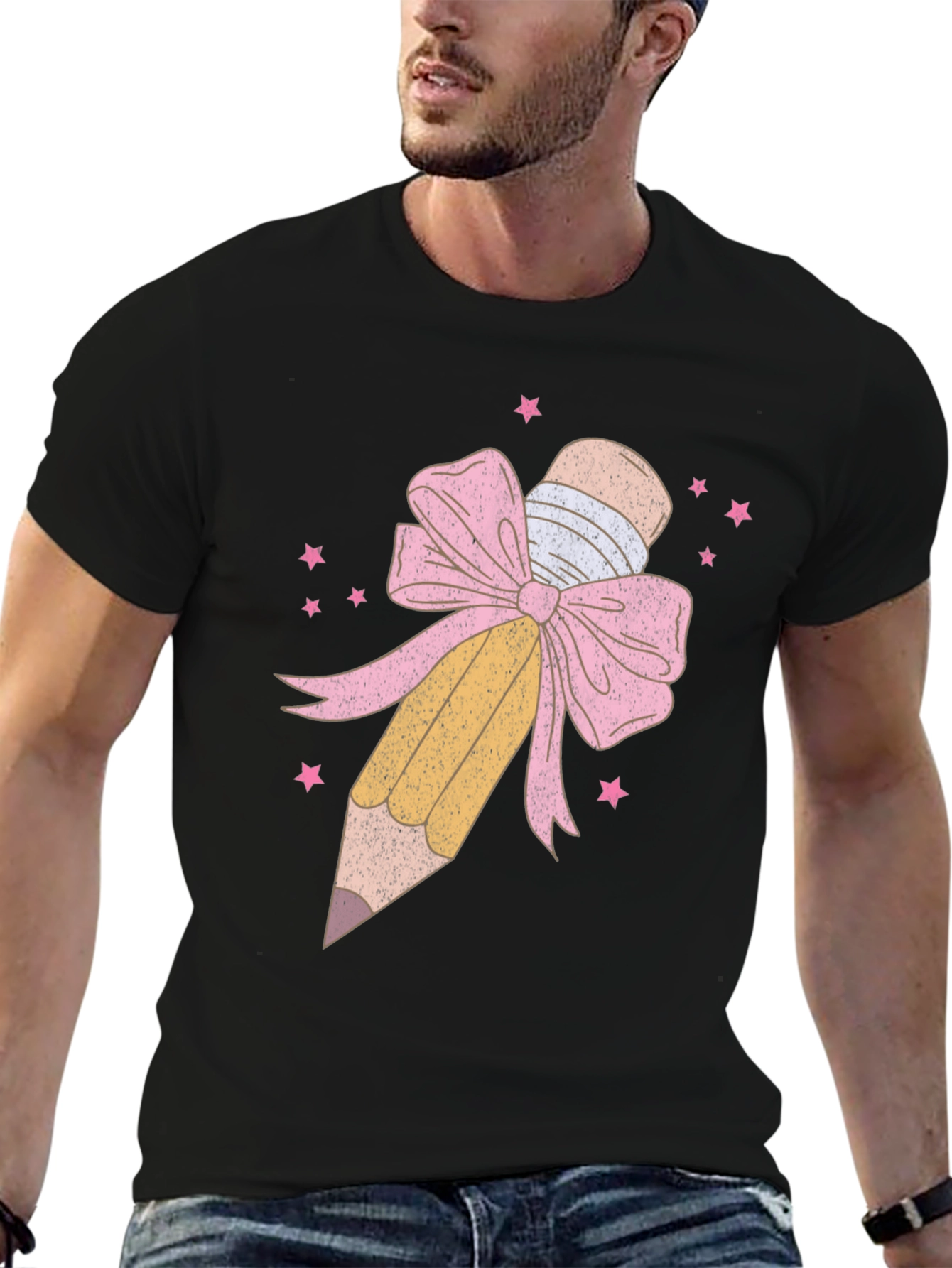 Pencil & Bow Graphic Tee - Black