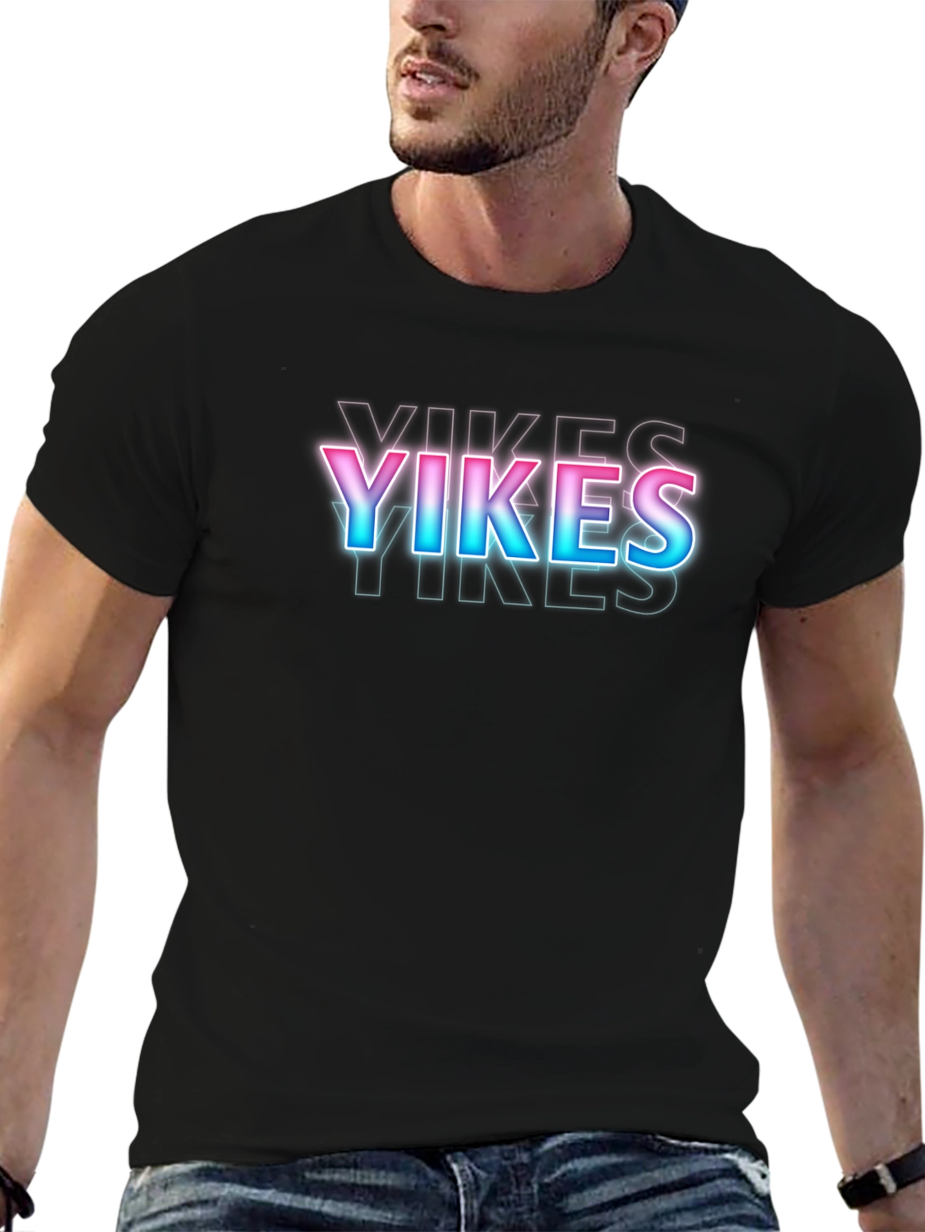 YIKES Graphic Tee - Retro Neon Style