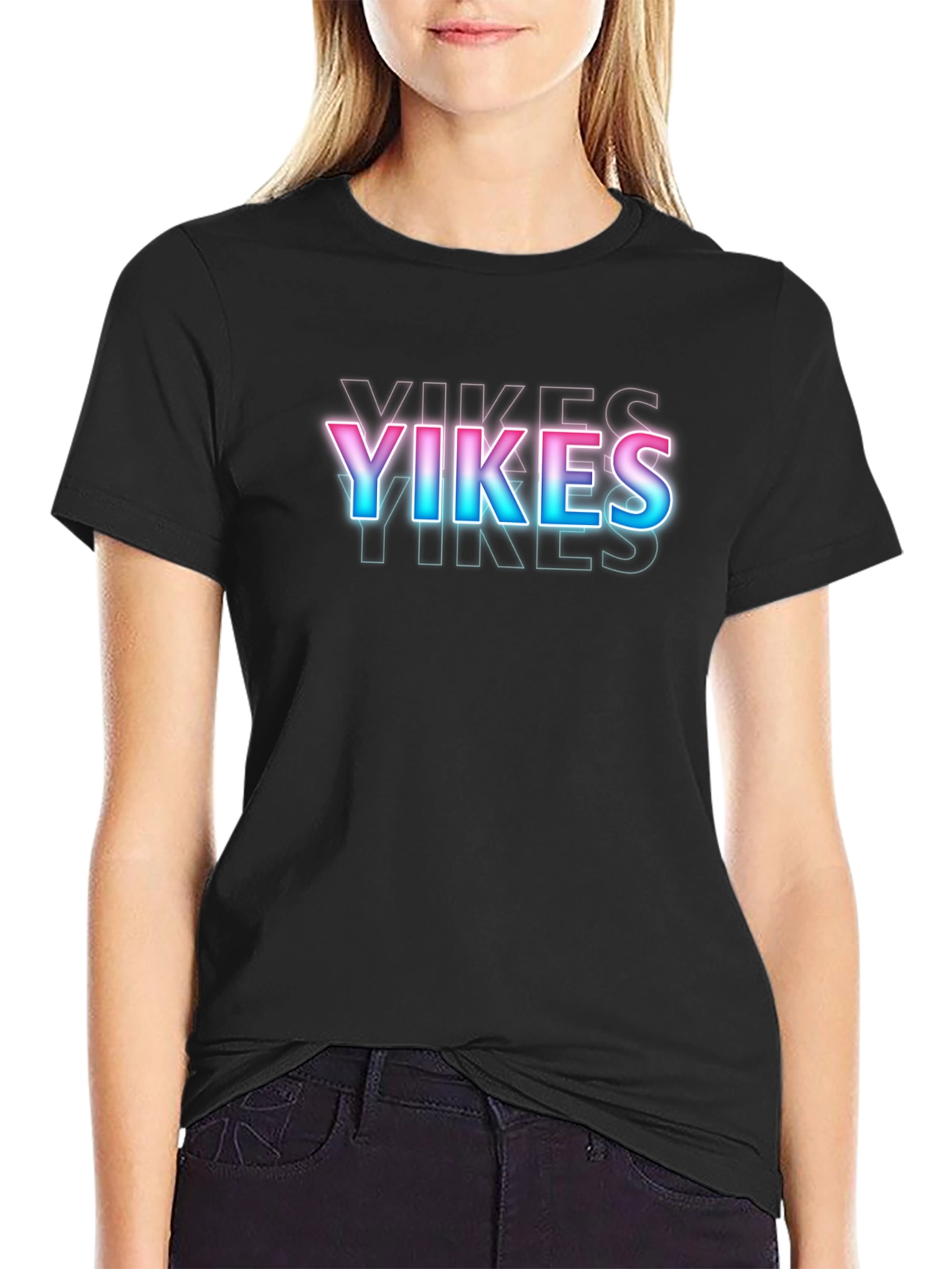 YIKES Graphic Tee - Retro Neon Style