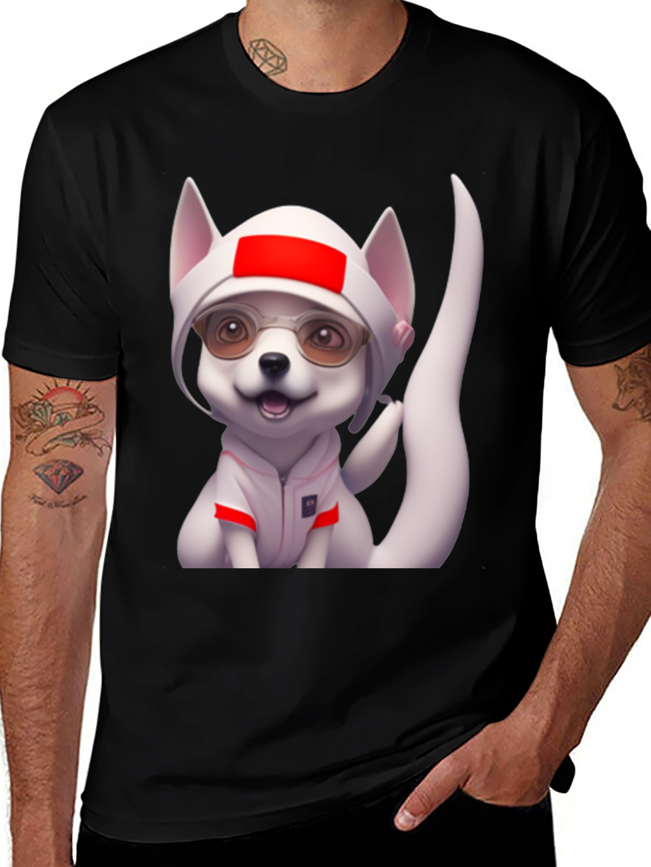 Dog Cartoon Character Graphic Tee