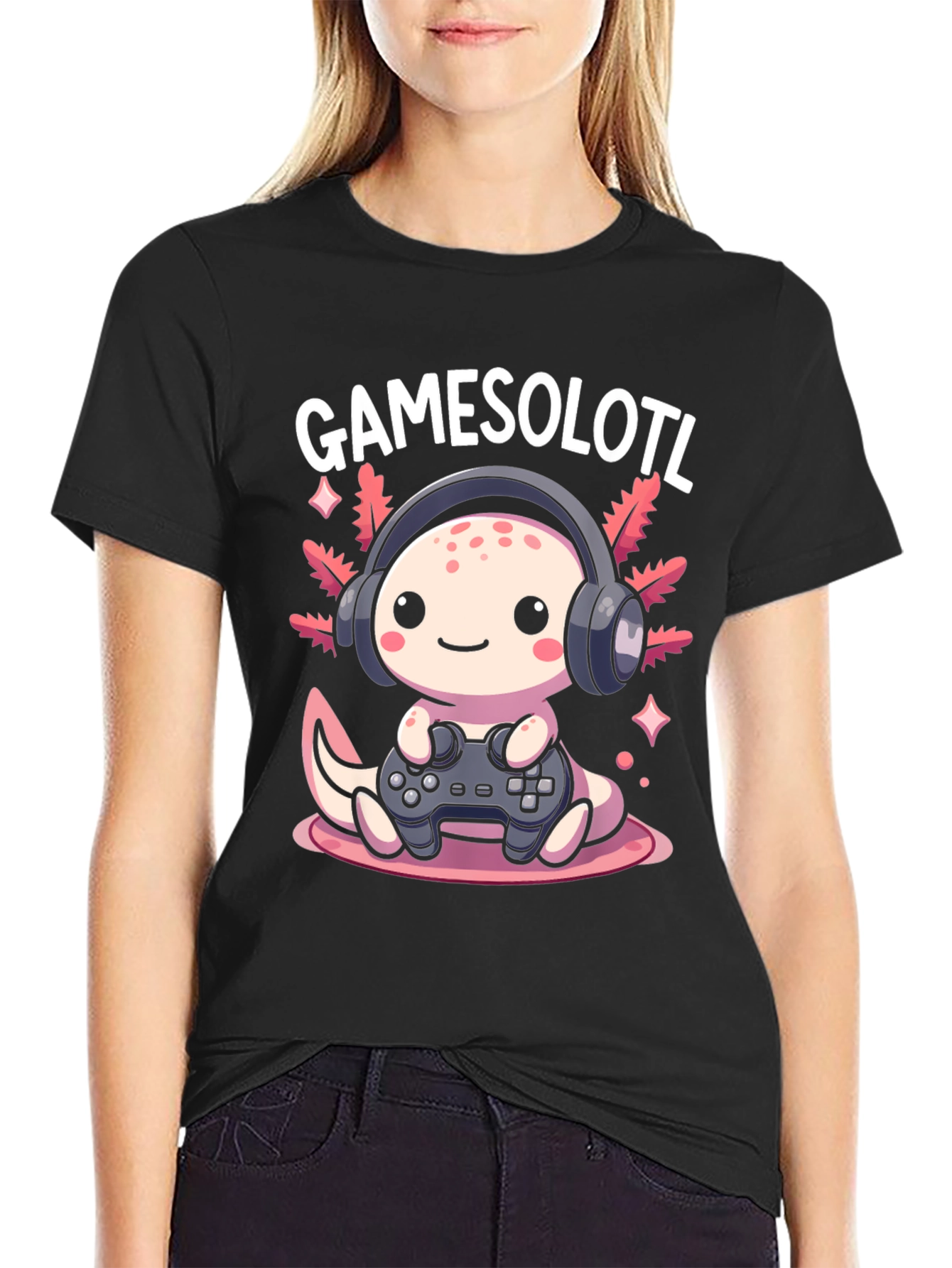 Gamesolotl Graphic Tee - Gamer Axolotl T-Shirt