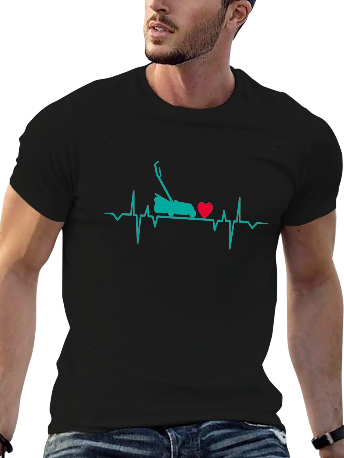 Lawn Mower Heartbeat T-Shirt - Gardener Gift