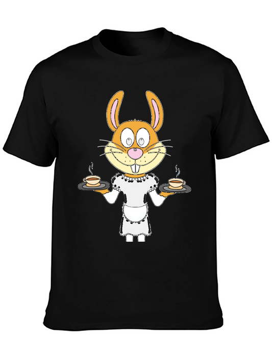 Humorous Bunny Waitress T-Shirt