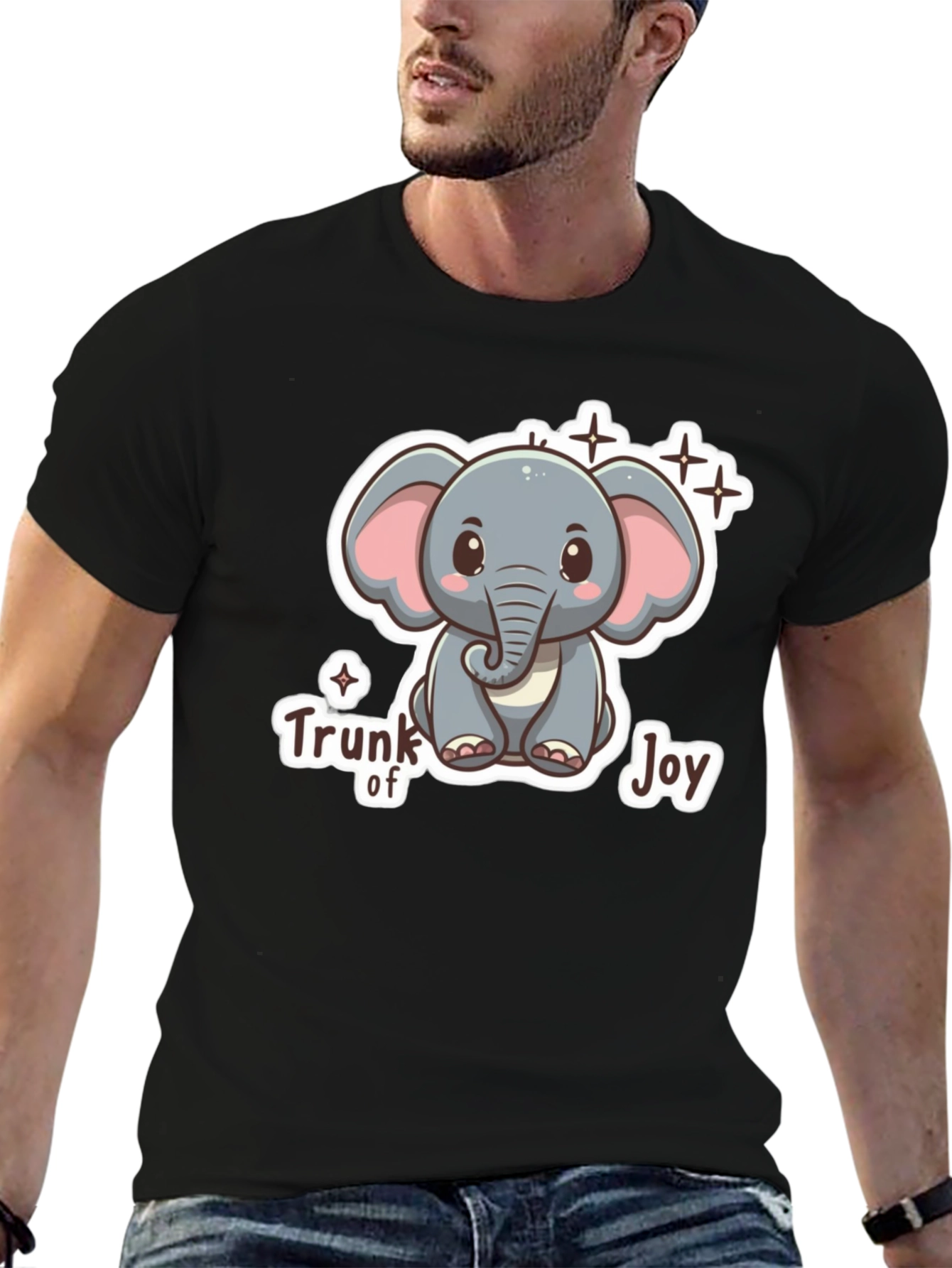 Cute Elephant Trunk of Joy Graphic T-Shirt