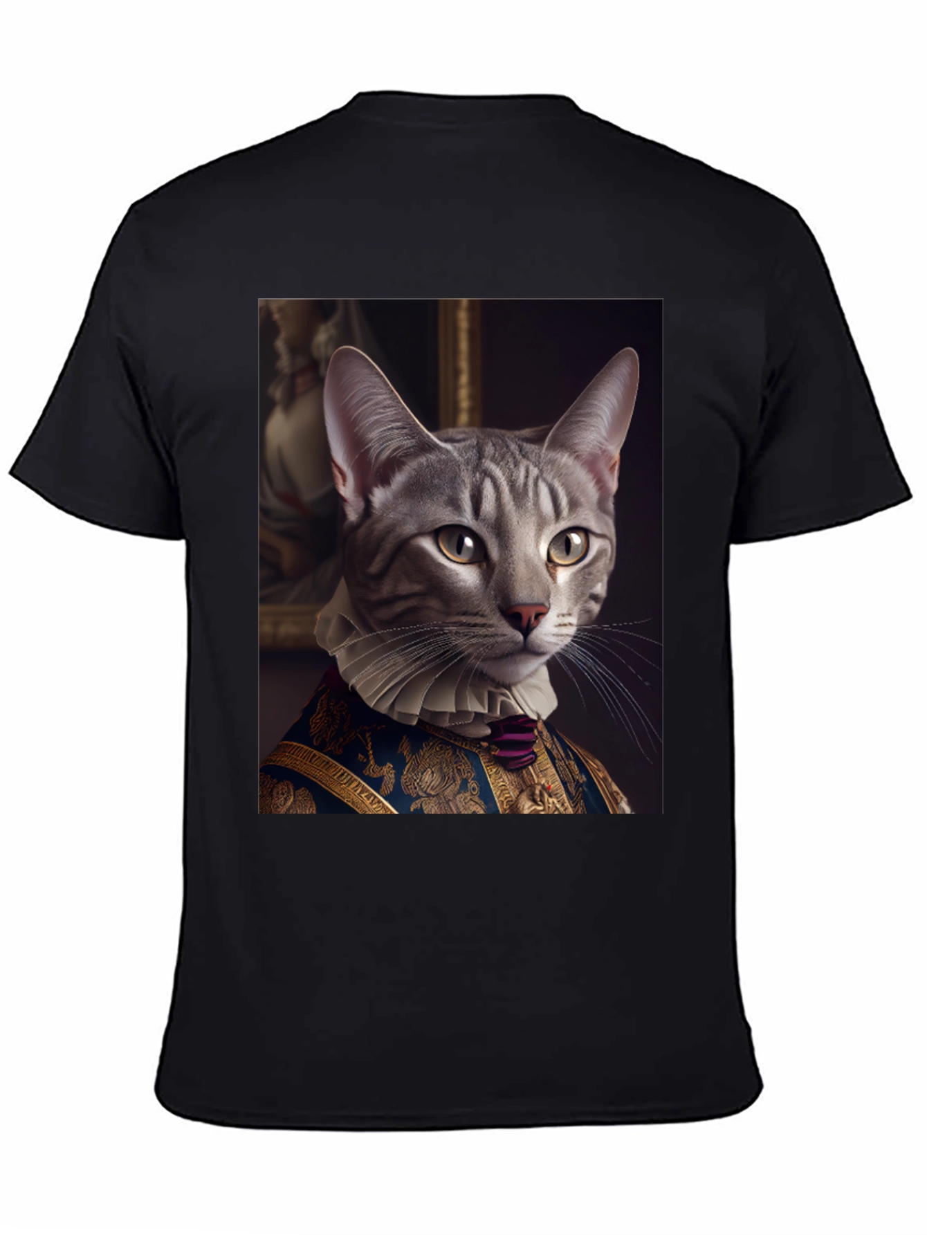 Regal Cat Portrait T-Shirt - Aristocratic Feline Tee