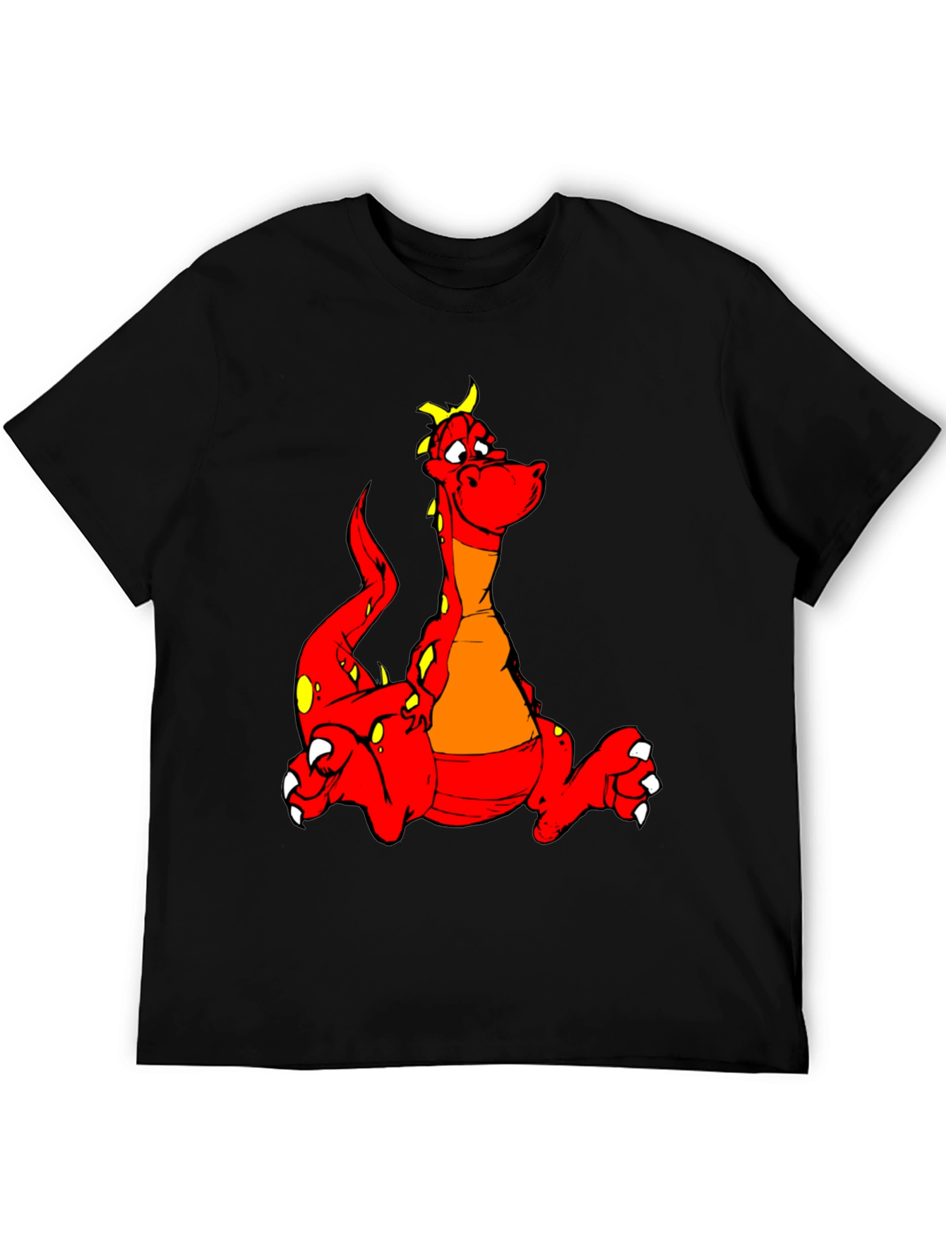 Dragon Cartoon Graphic Black T-Shirt