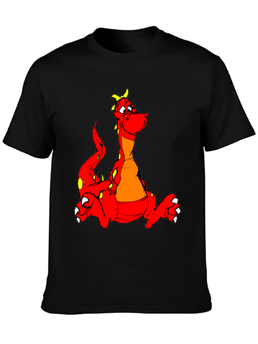 Dragon Cartoon Graphic Black T-Shirt