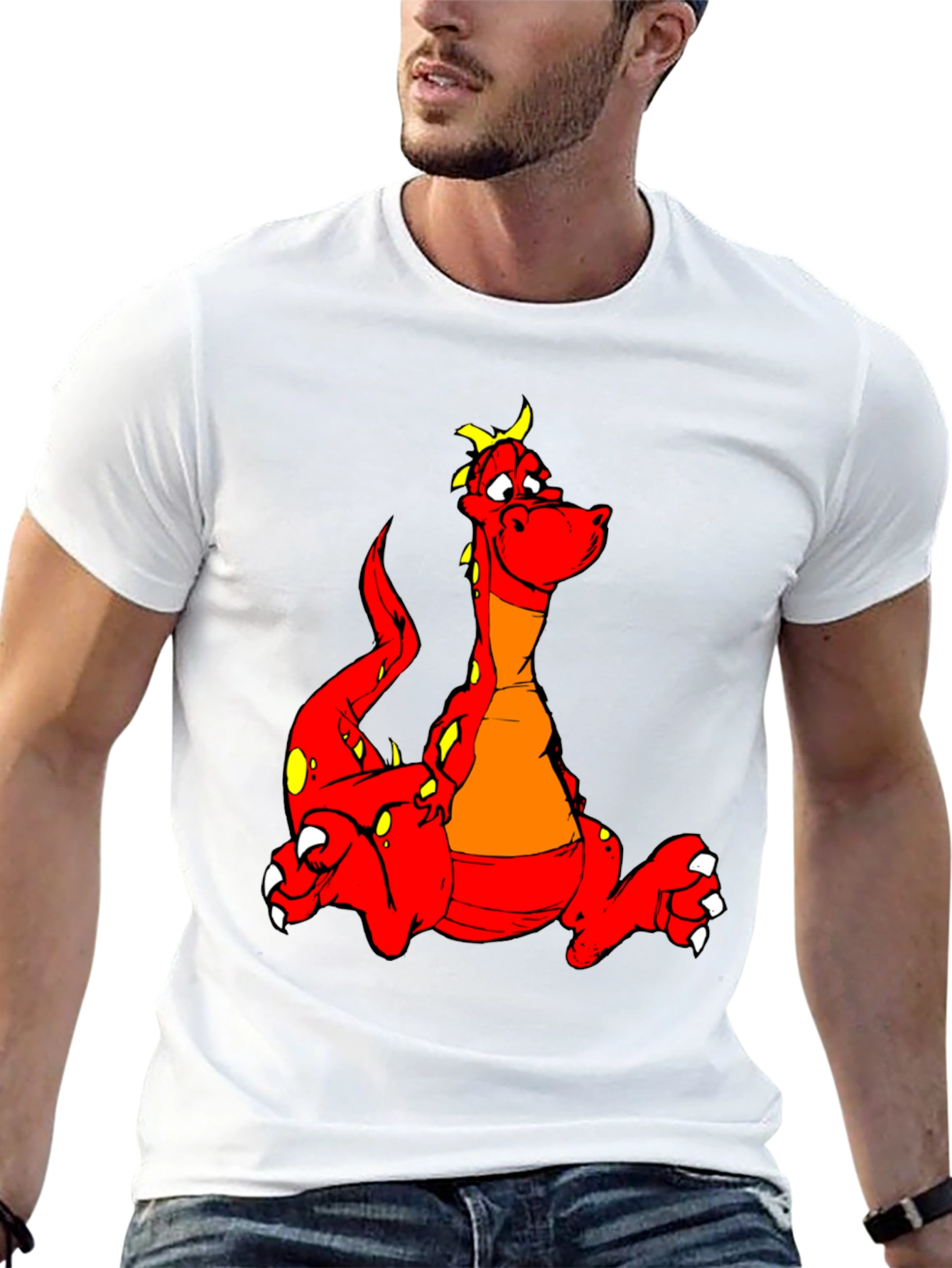 Dragon Cartoon Graphic Black T-Shirt