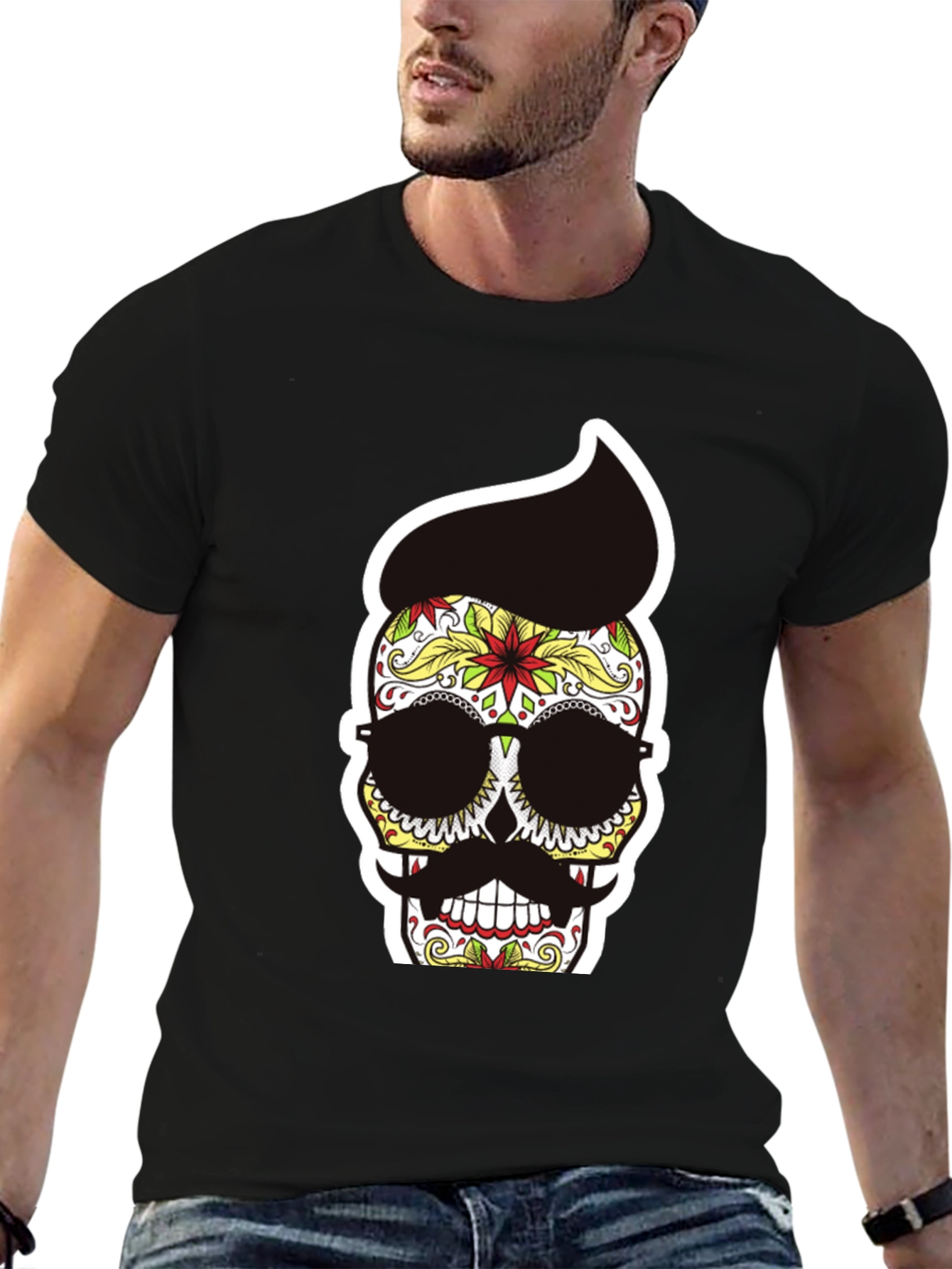 Sugar Skull T-Shirt with Pompadour