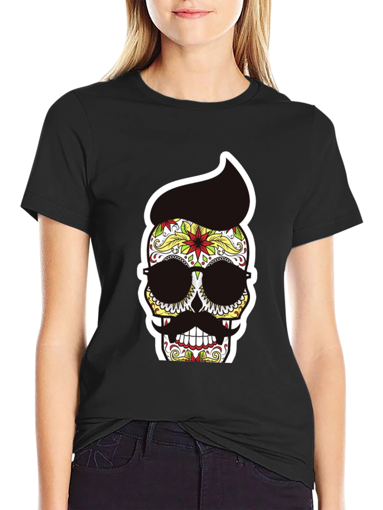 Sugar Skull T-Shirt with Pompadour