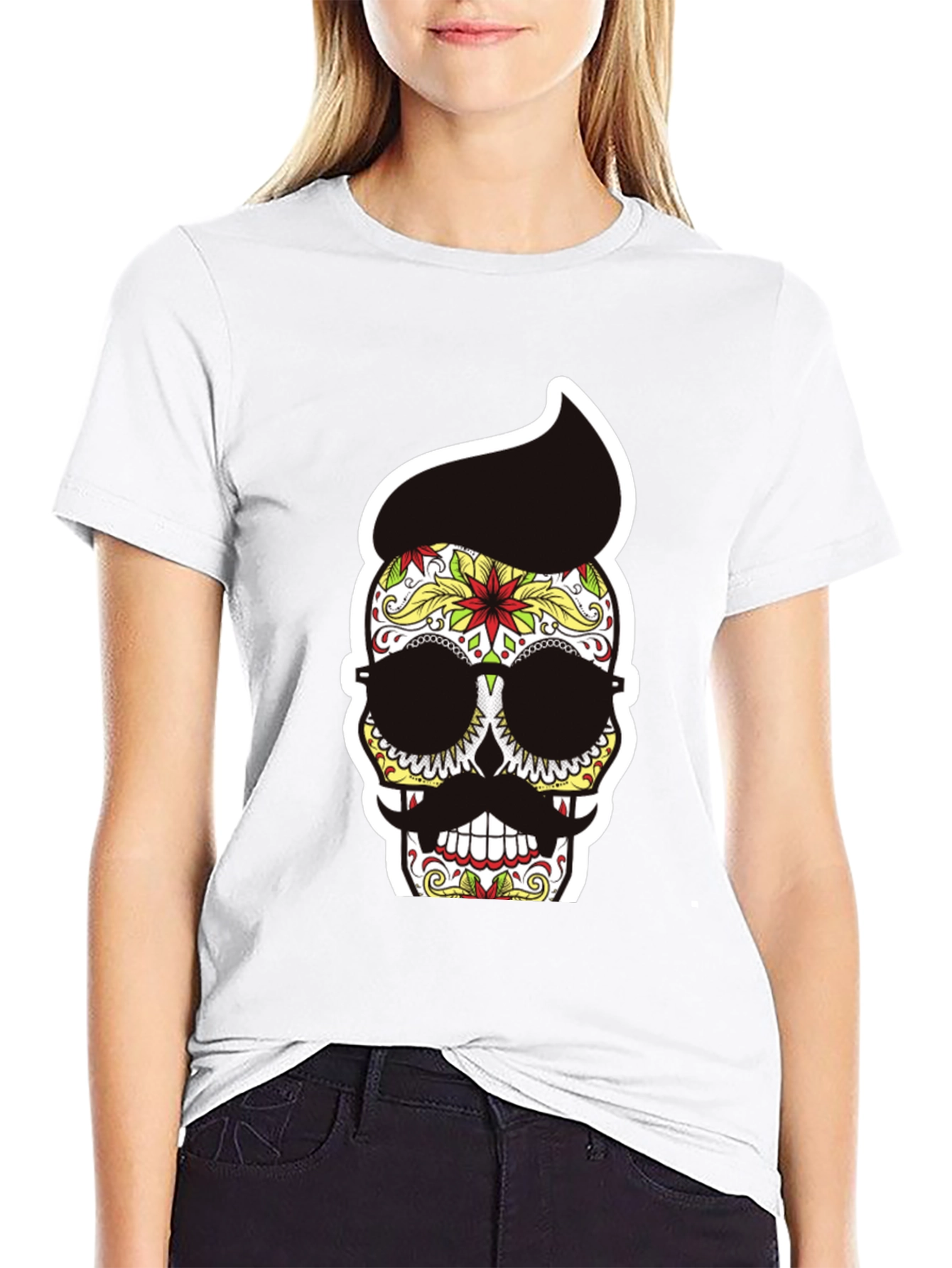 Sugar Skull T-Shirt with Pompadour