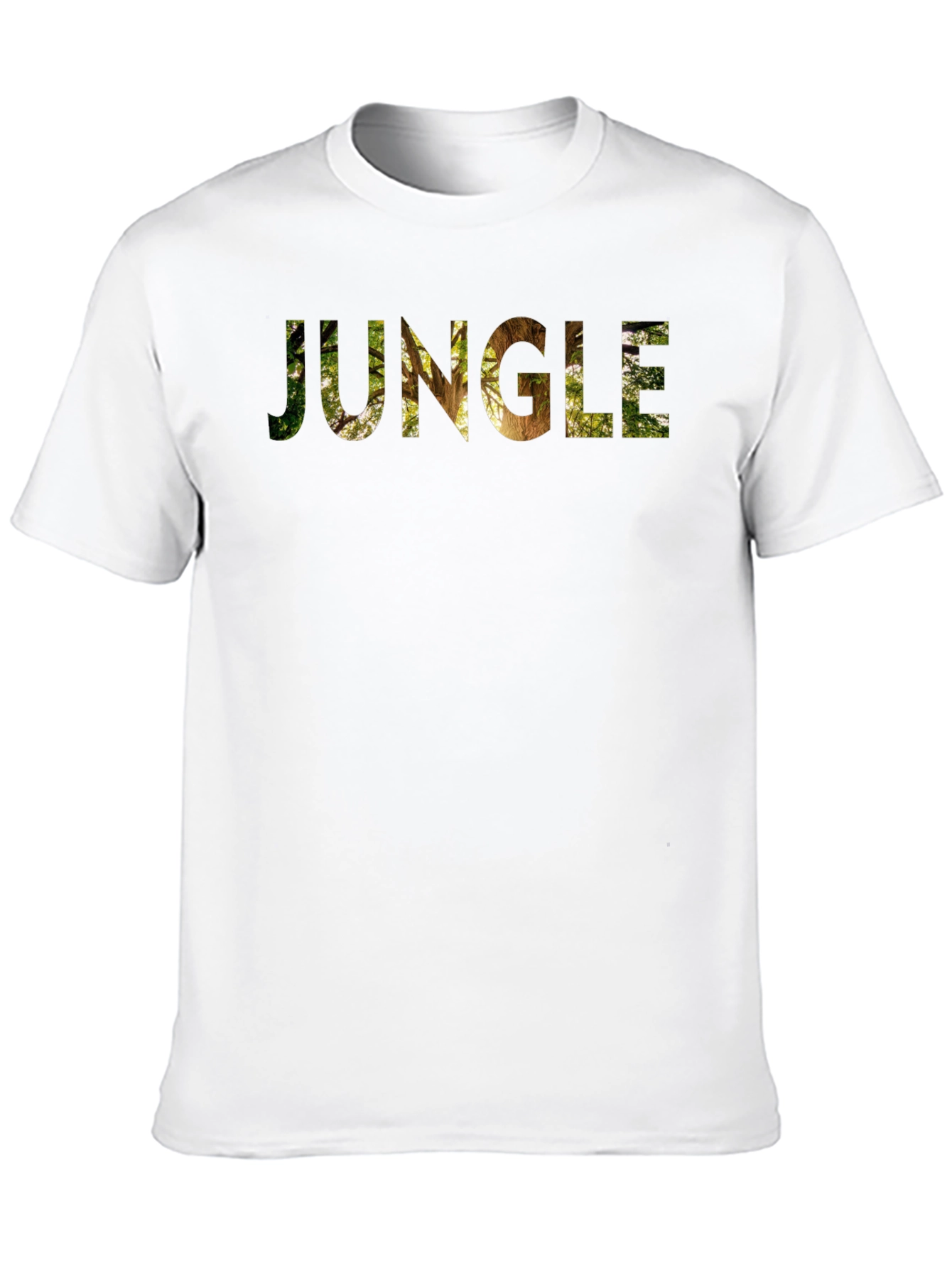 Jungle Print Mens Black Crew Neck T-Shirt
