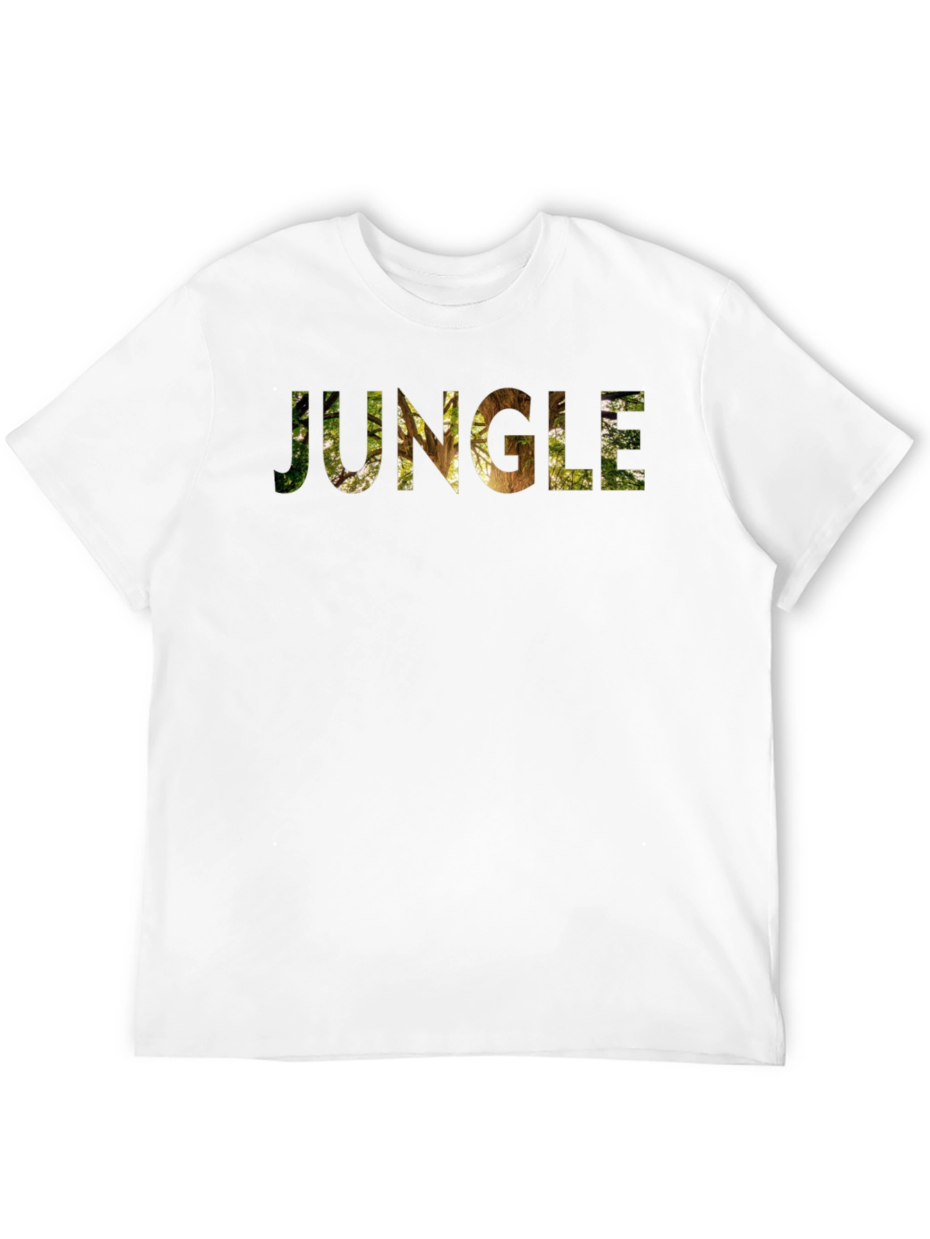 Jungle Print Mens Black Crew Neck T-Shirt
