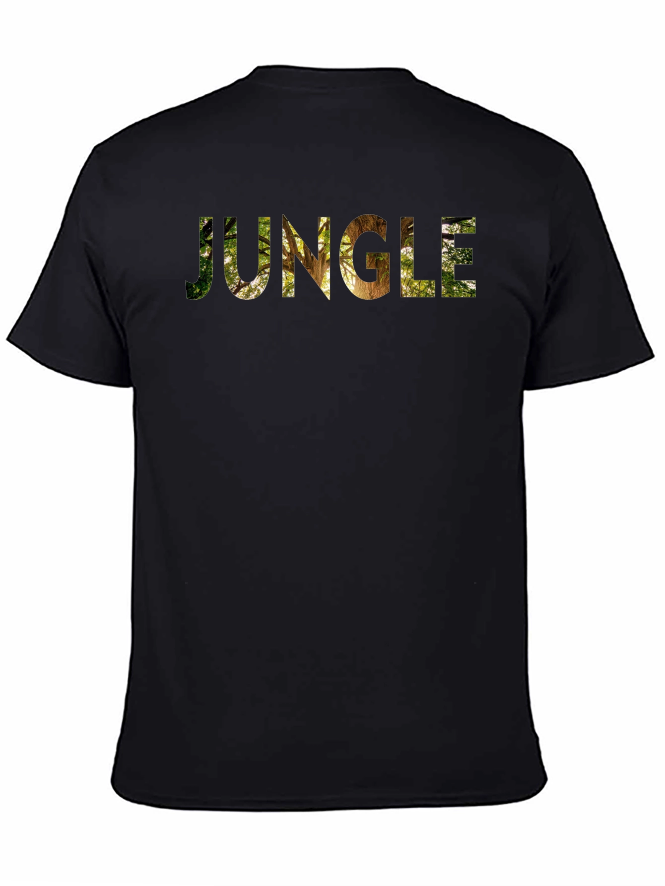 Jungle Print Mens Black Crew Neck T-Shirt