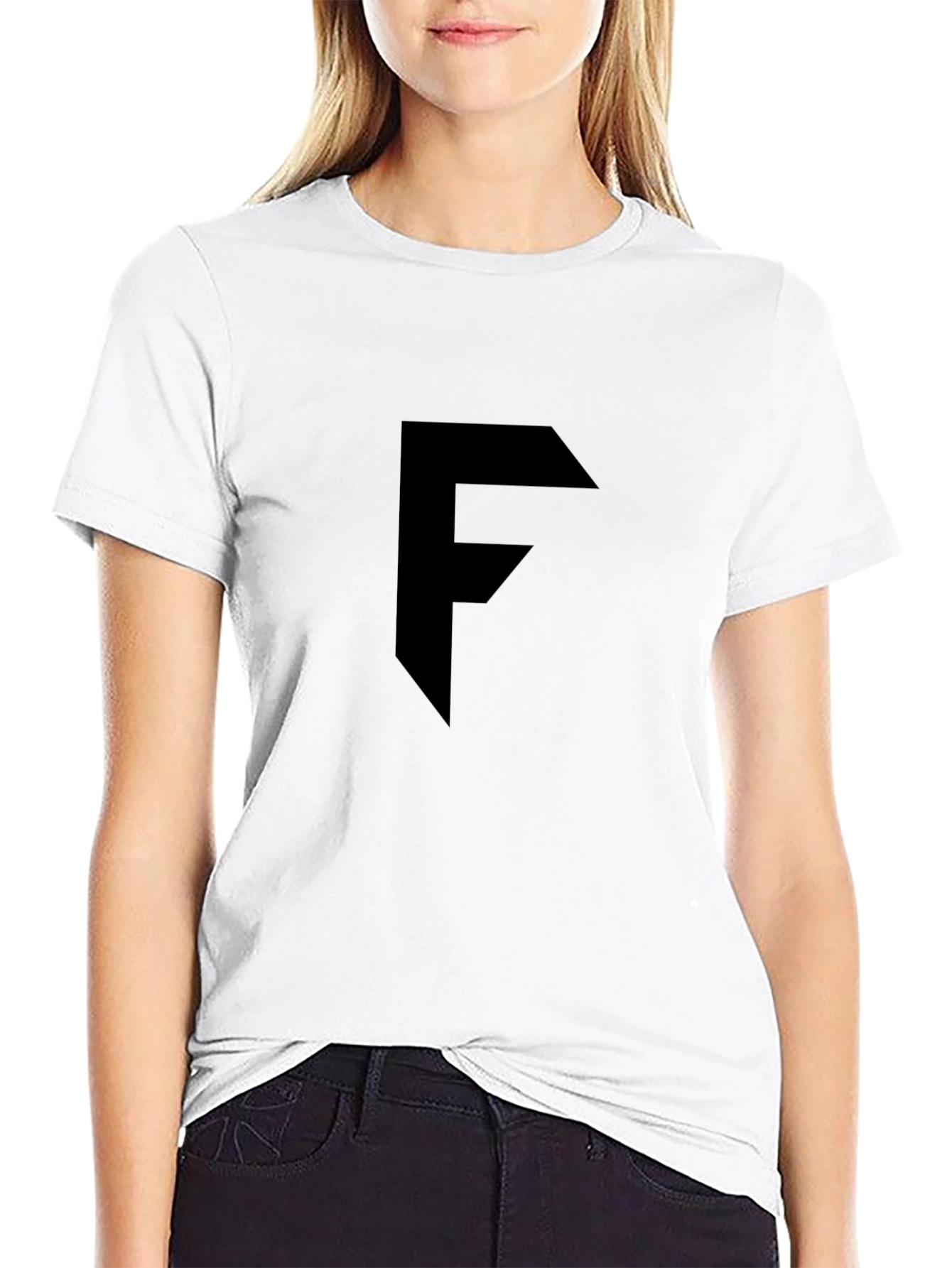 Bold Initial Tee - Black Graphic T-Shirt