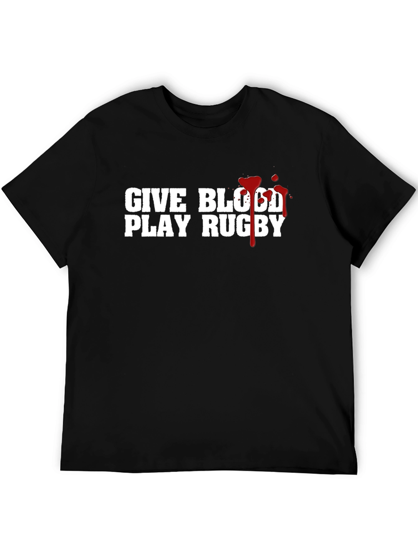 Give Blood Play Rugby Tee - Black Cotton T-Shirt