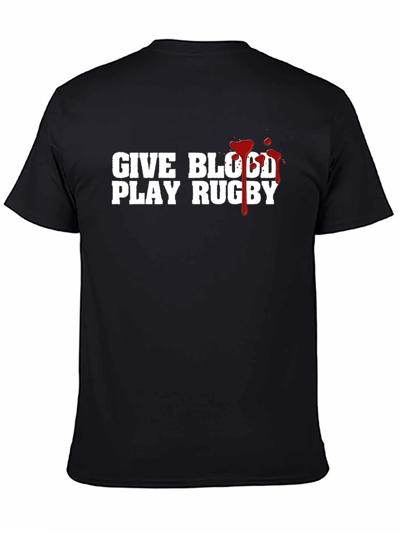 Give Blood Play Rugby Tee - Black Cotton T-Shirt