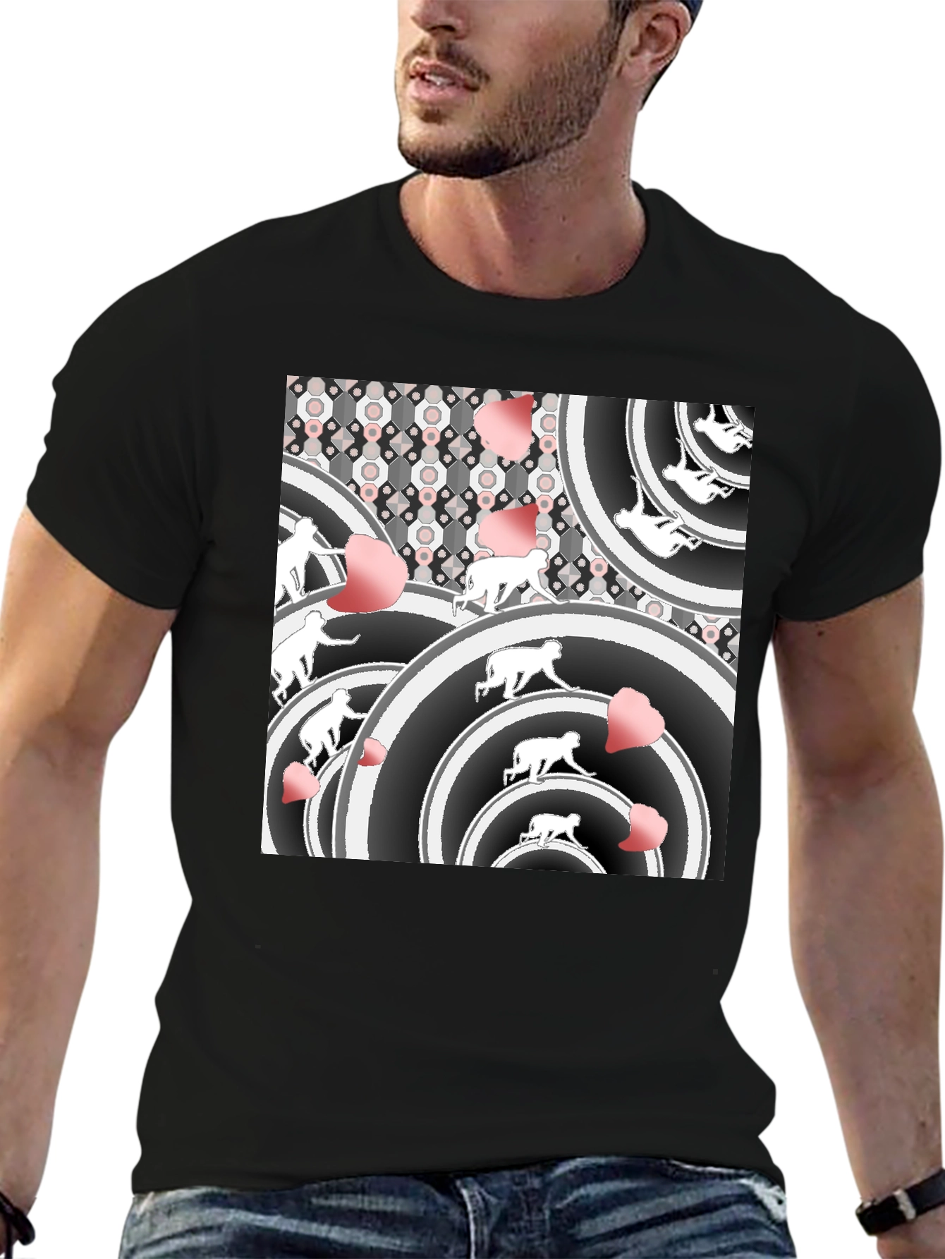 Abstract Graphic Black T-Shirt
