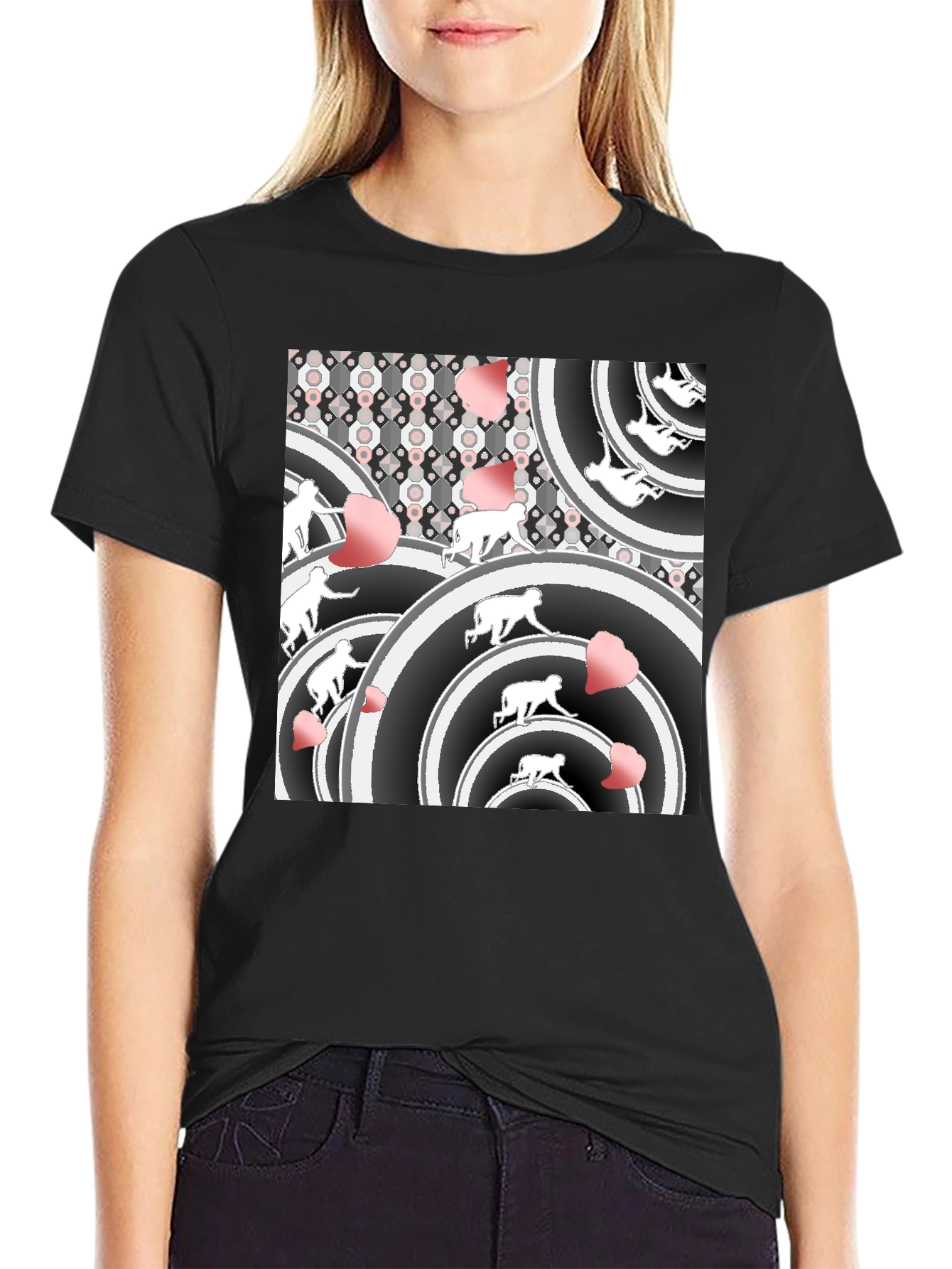 Abstract Graphic Black T-Shirt