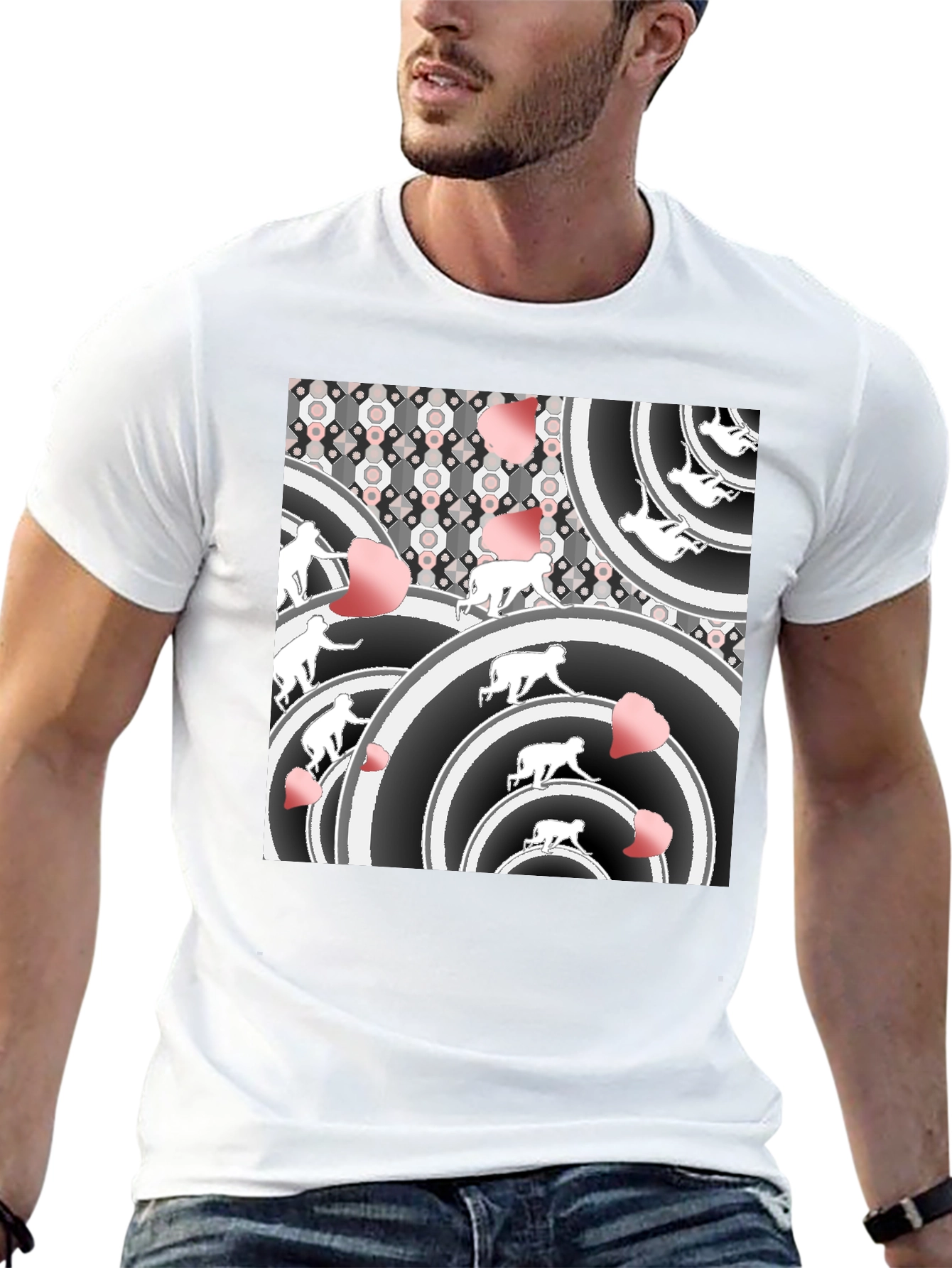 Abstract Graphic Black T-Shirt