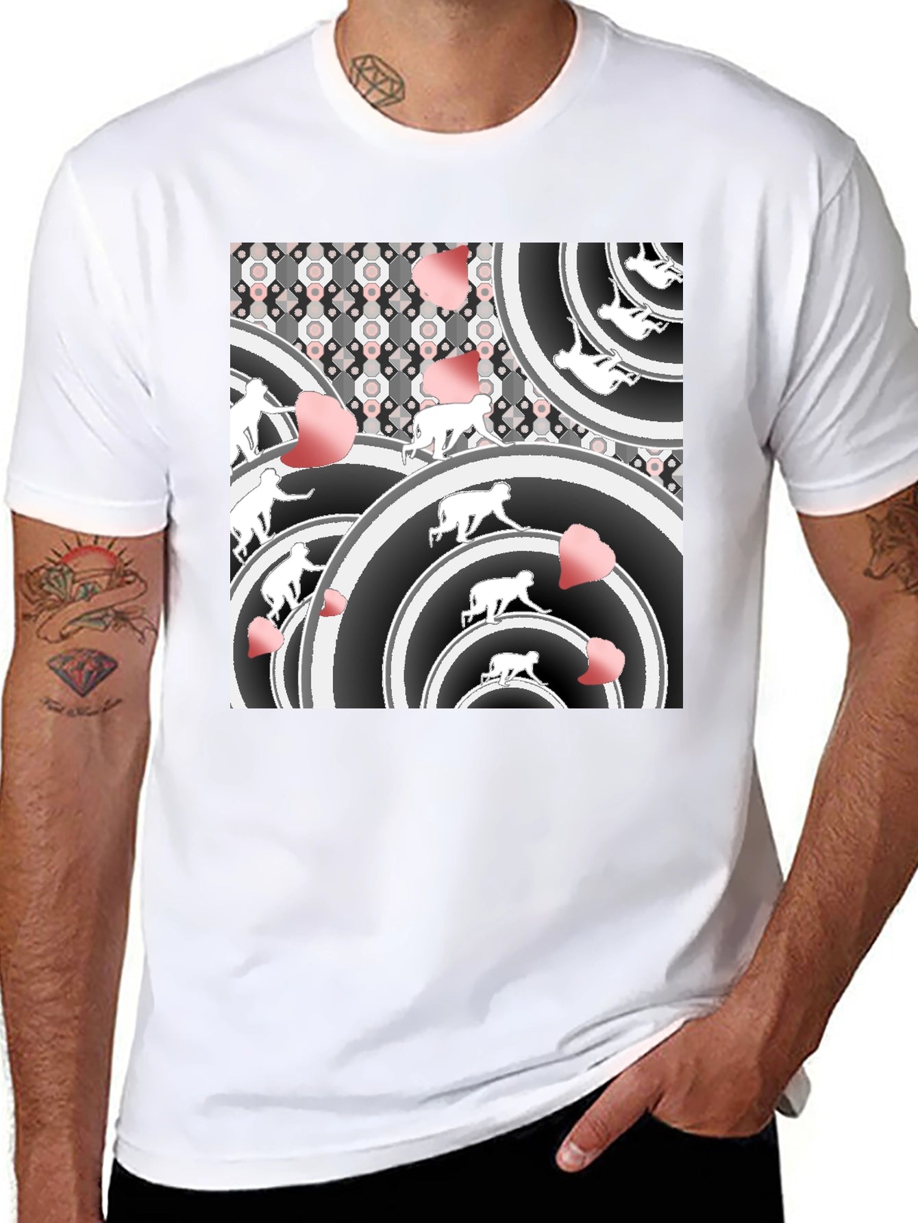 Abstract Graphic Black T-Shirt