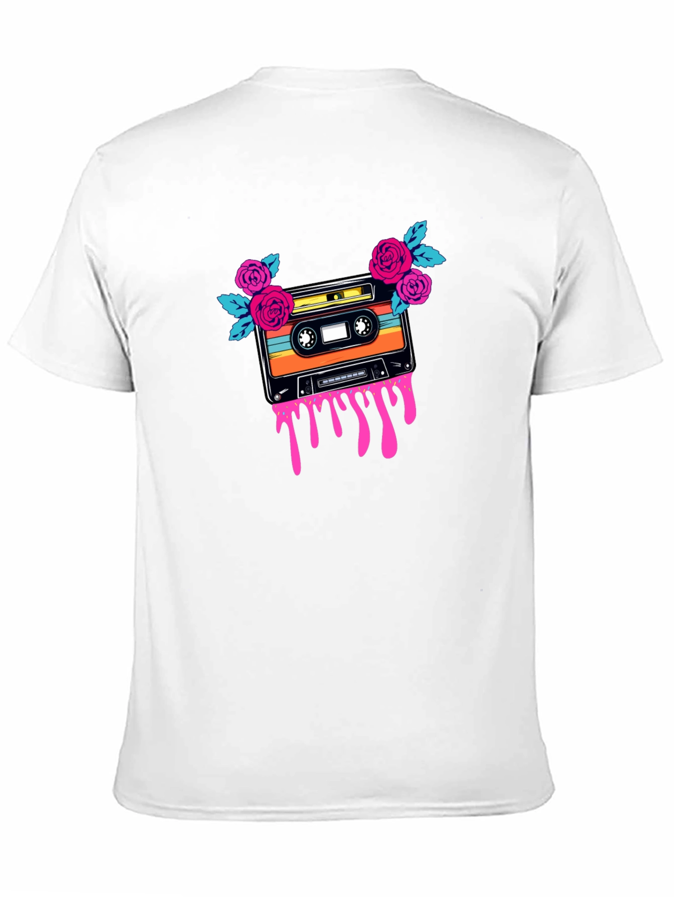Retro Cassette & Roses Graphic Tee