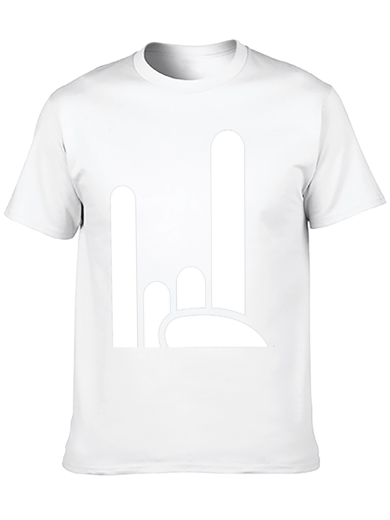 Rock On Hand Gesture Black T-Shirt