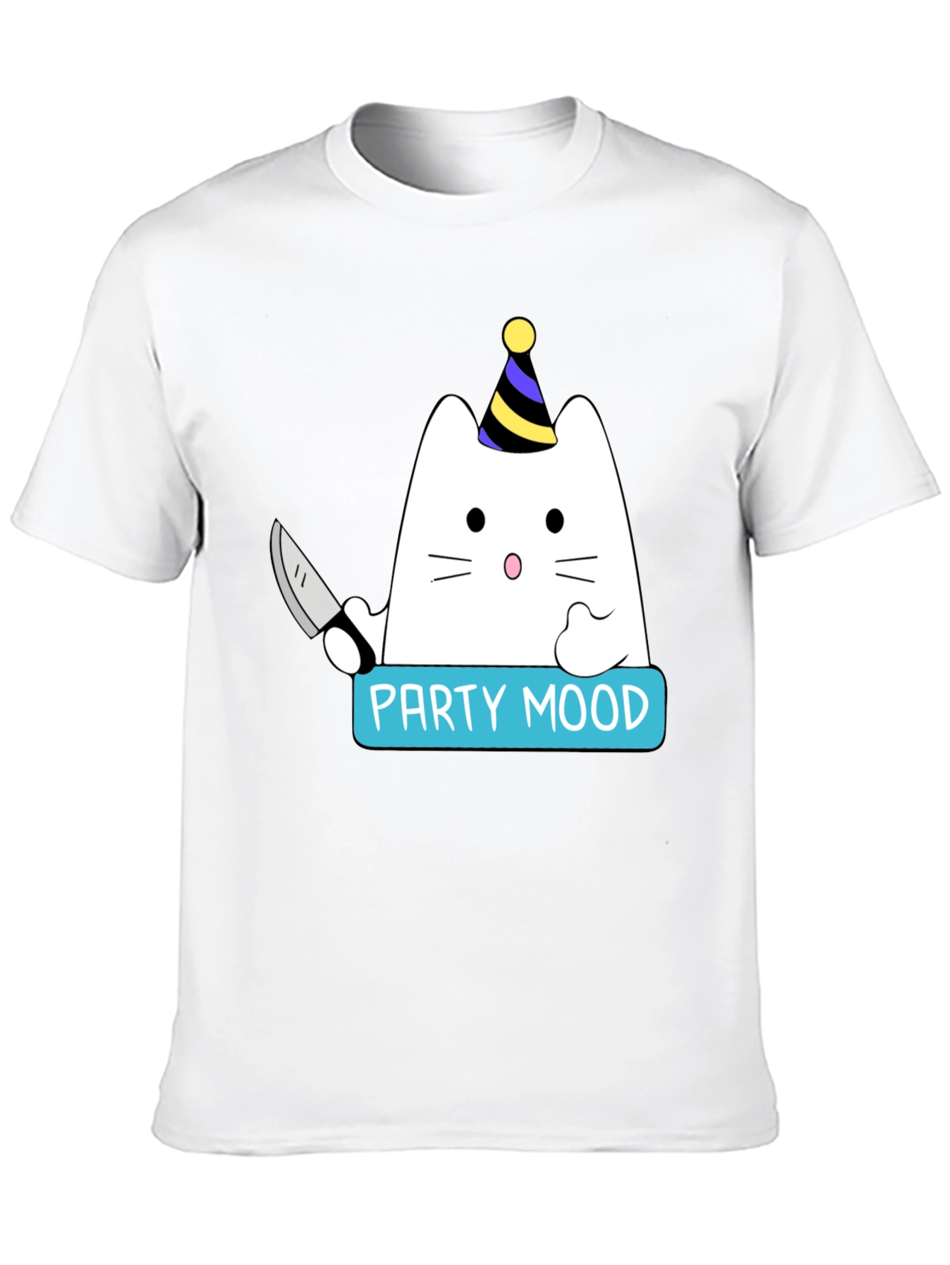 Party Mood Cat T-Shirt - Funny Graphic Tee