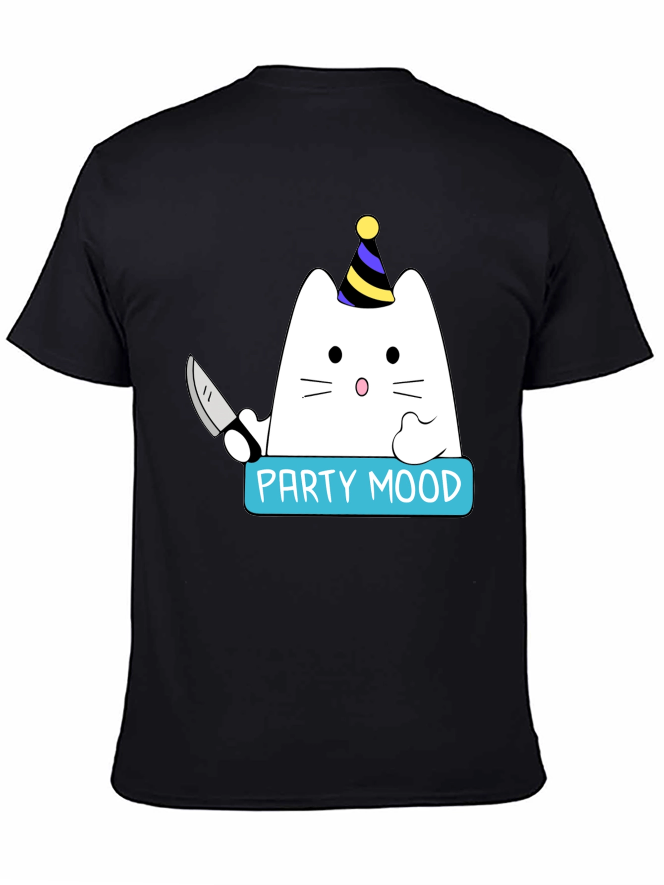 Party Mood Cat T-Shirt - Funny Graphic Tee