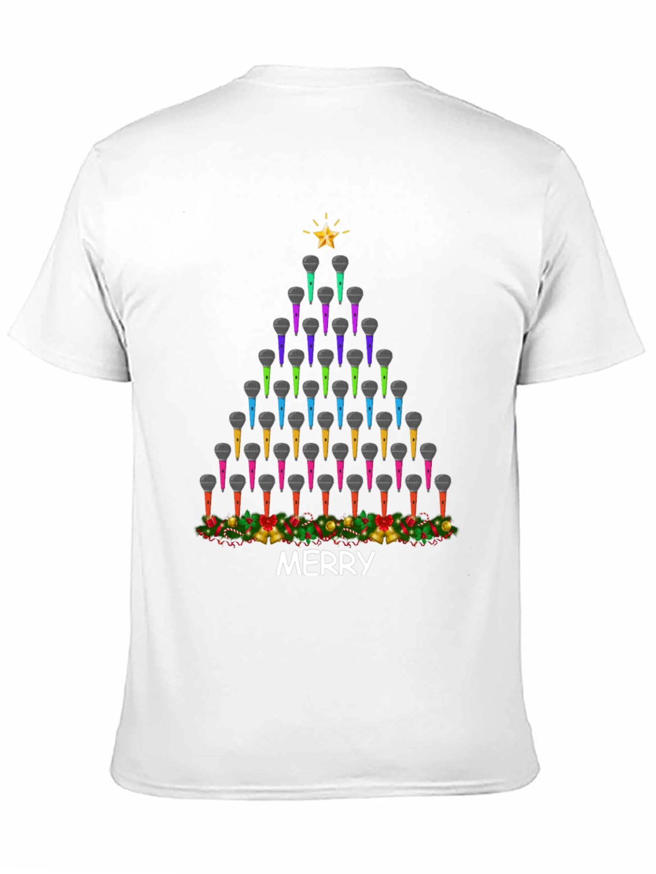 Merry Christmas Microphone Tree T-Shirt