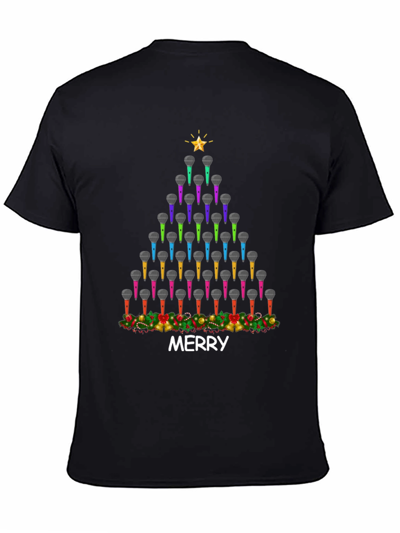 Merry Christmas Microphone Tree T-Shirt