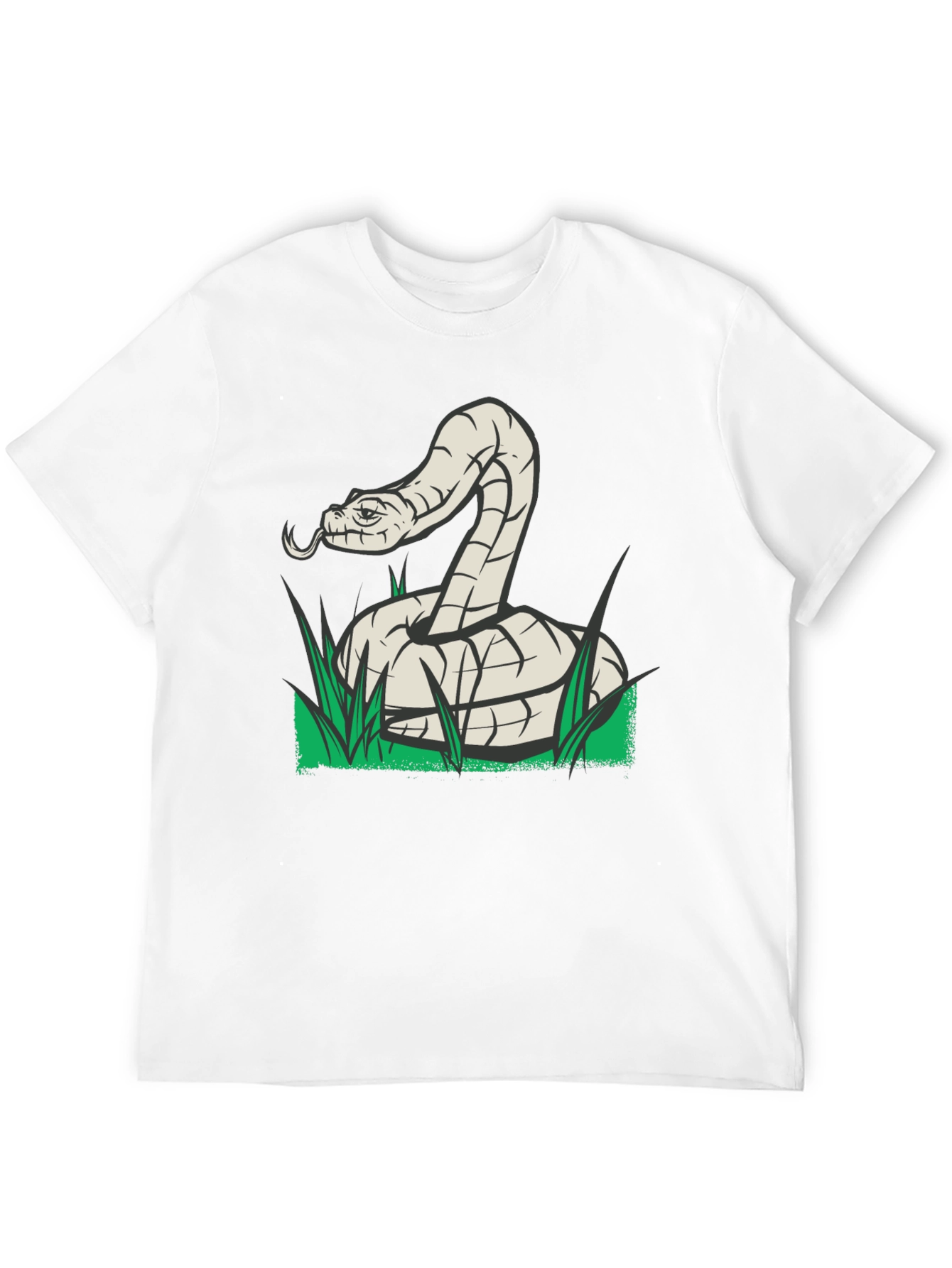 Snake Graphic Tee - Black Cotton T-Shirt