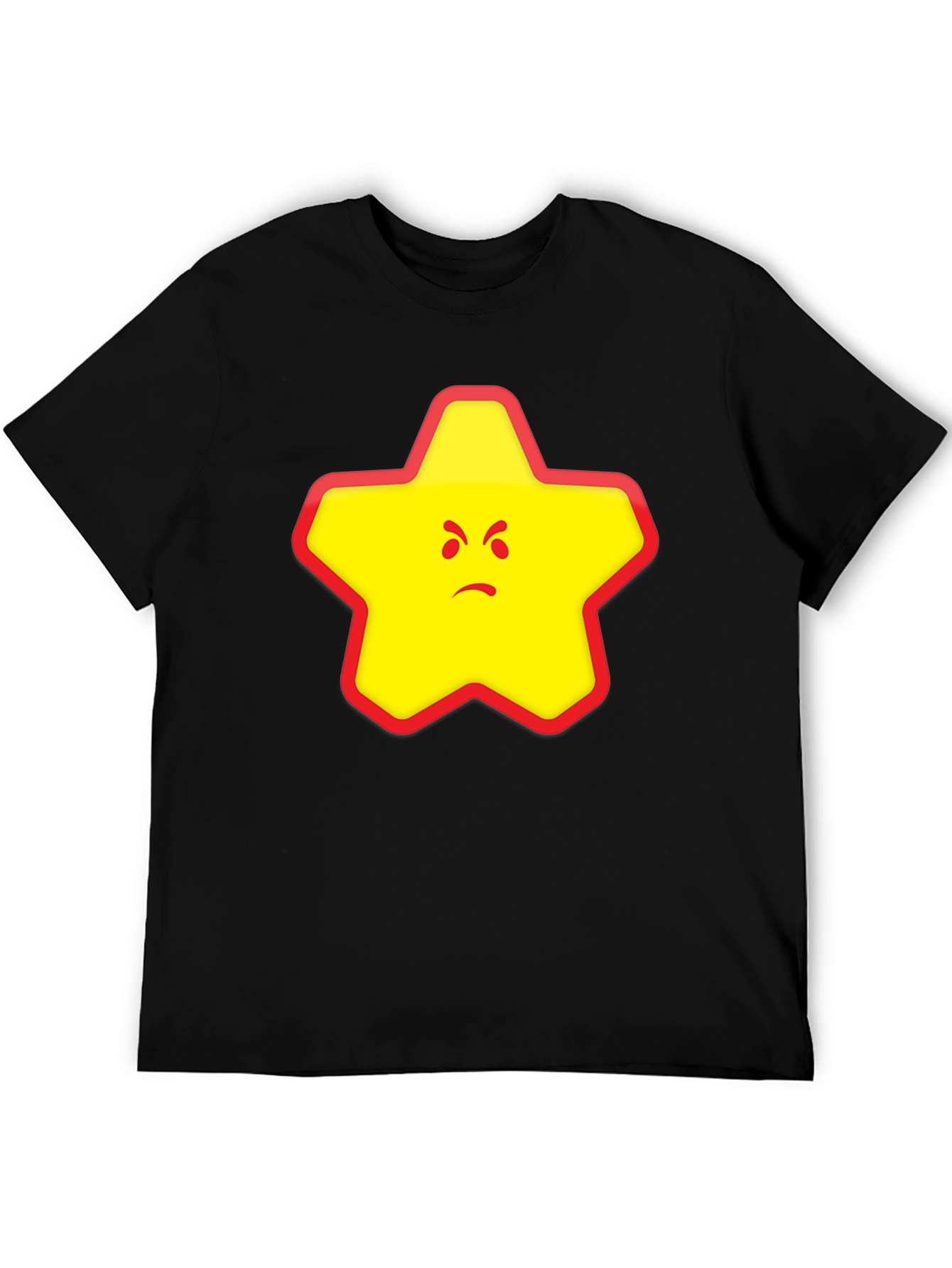 Angry Star Graphic Tee - Black Cotton Blend T-Shirt