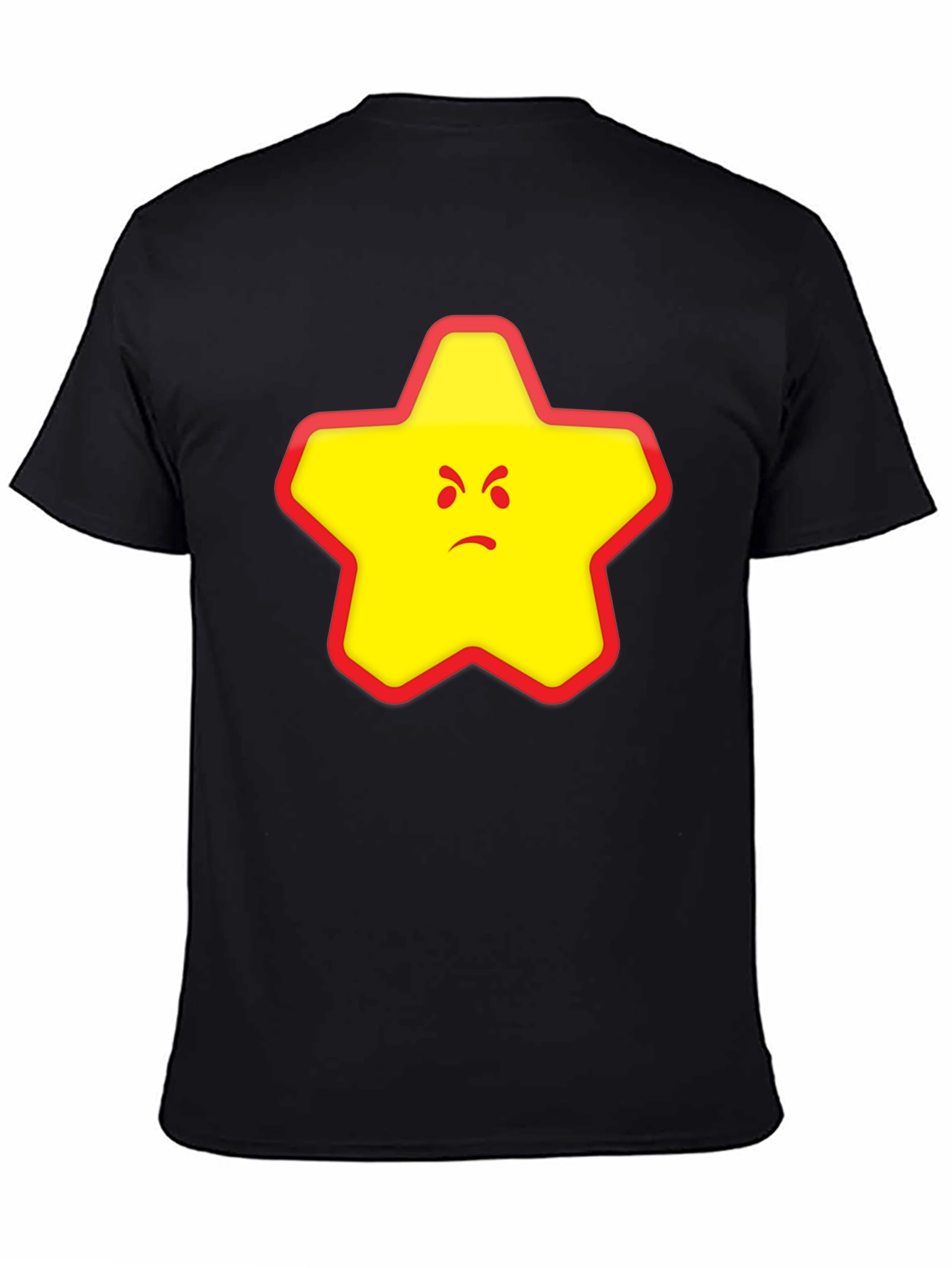 Angry Star Graphic Tee - Black Cotton Blend T-Shirt