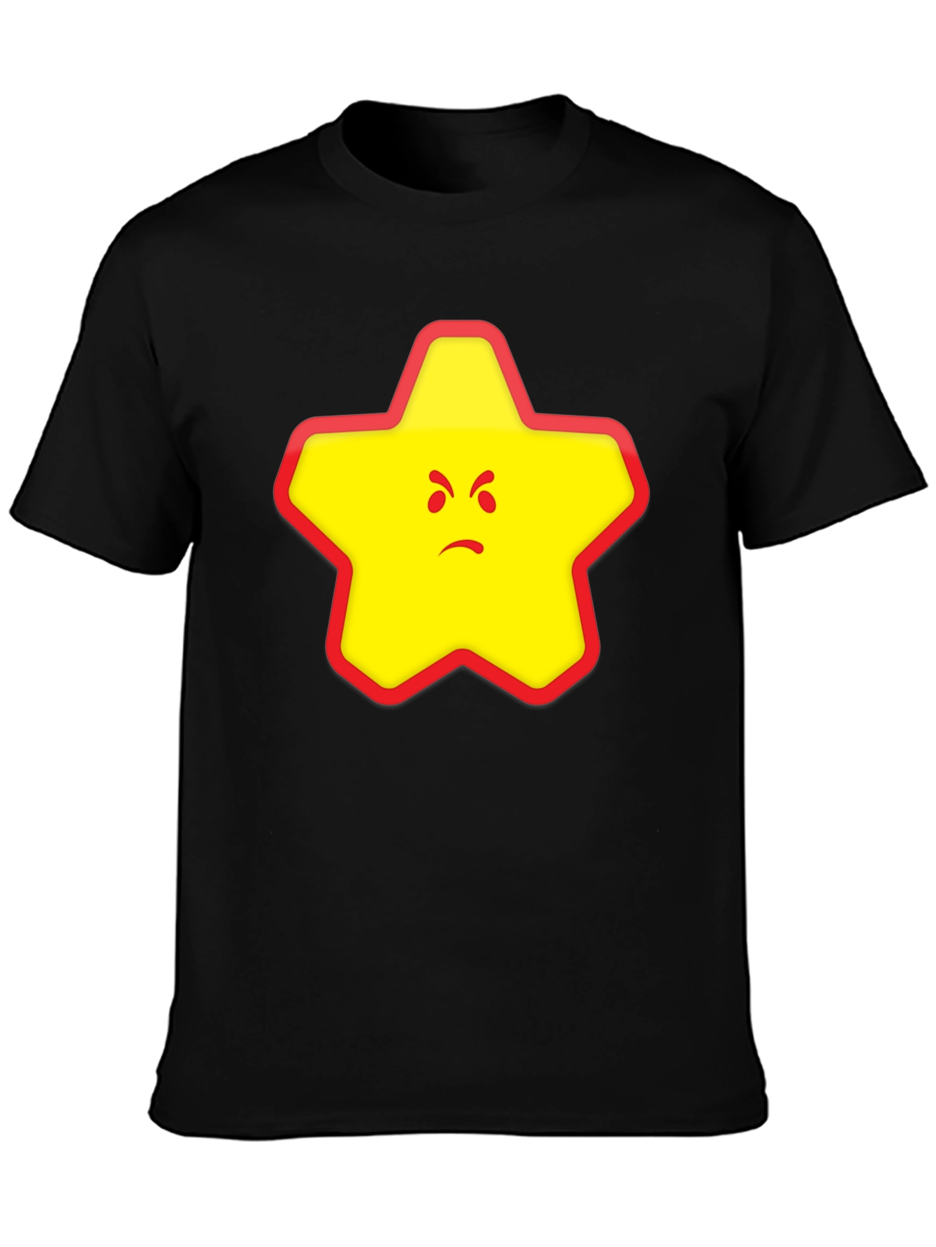 Angry Star Graphic Tee - Black Cotton Blend T-Shirt