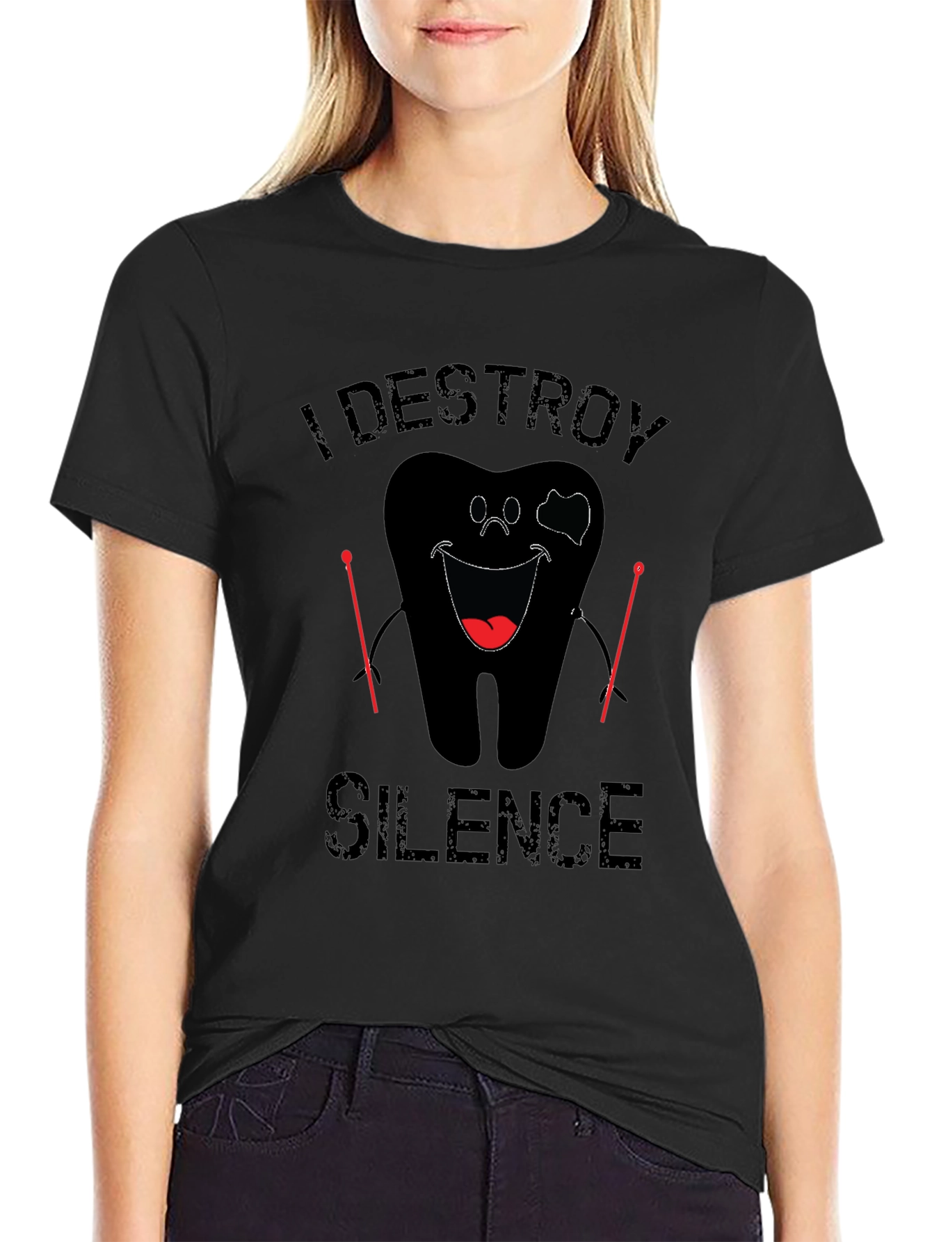 I Destroy Silence Black Graphic Tee