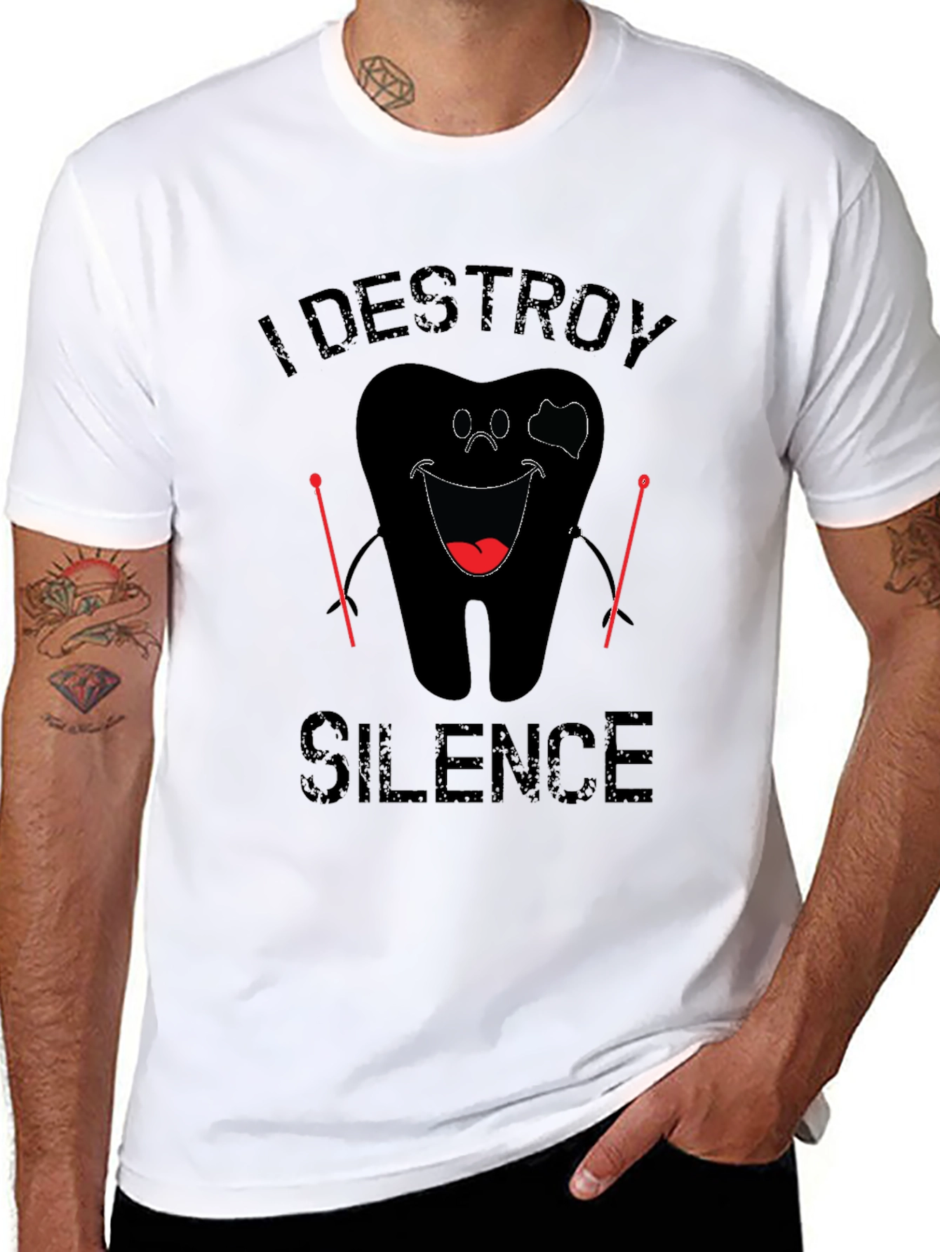 I Destroy Silence Black Graphic Tee
