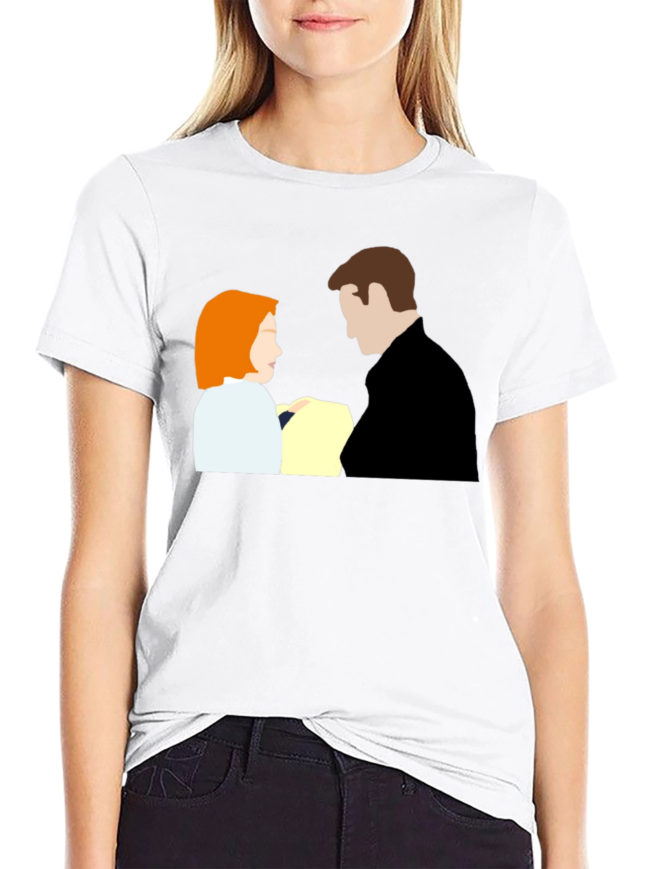 X-Files Mulder and Scully Black T-Shirt