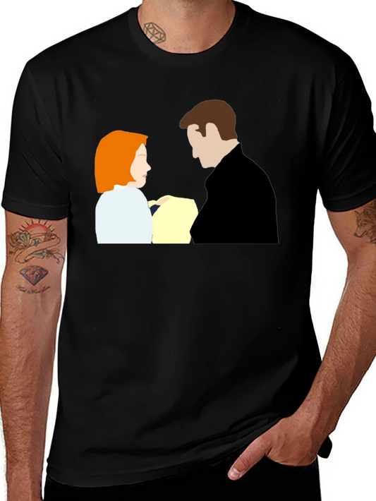X-Files Mulder and Scully Black T-Shirt