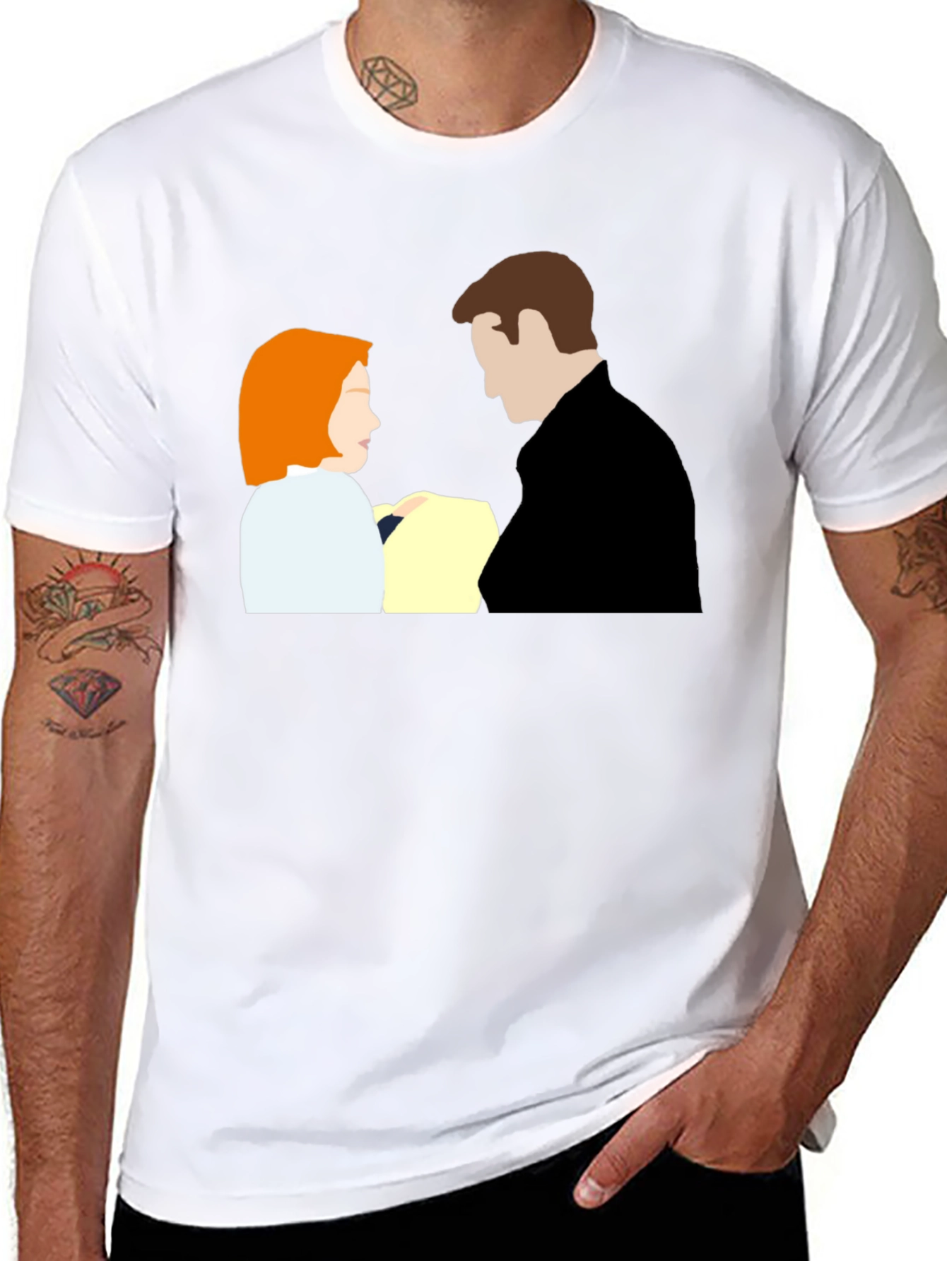 X-Files Mulder and Scully Black T-Shirt