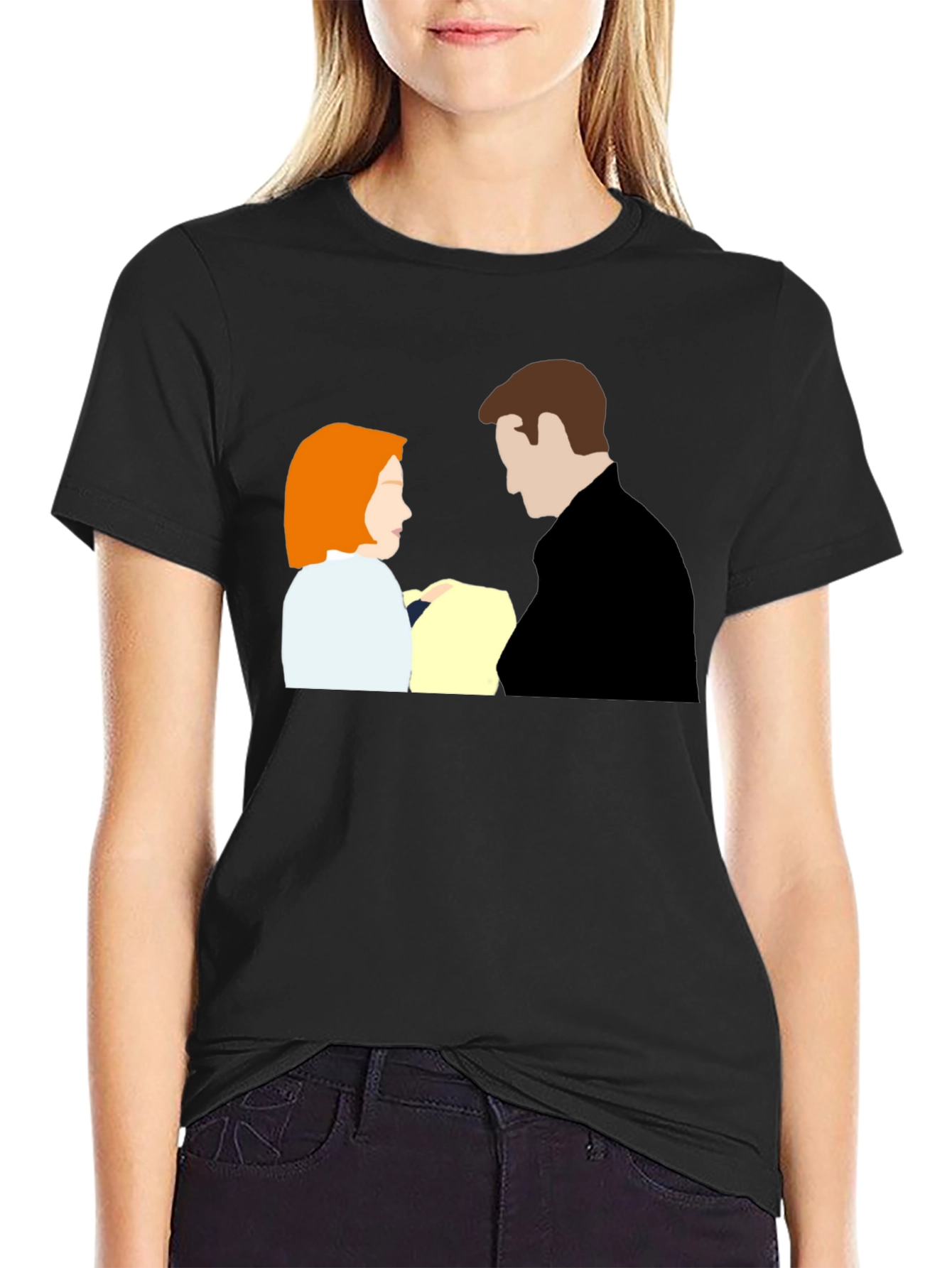X-Files Mulder and Scully Black T-Shirt